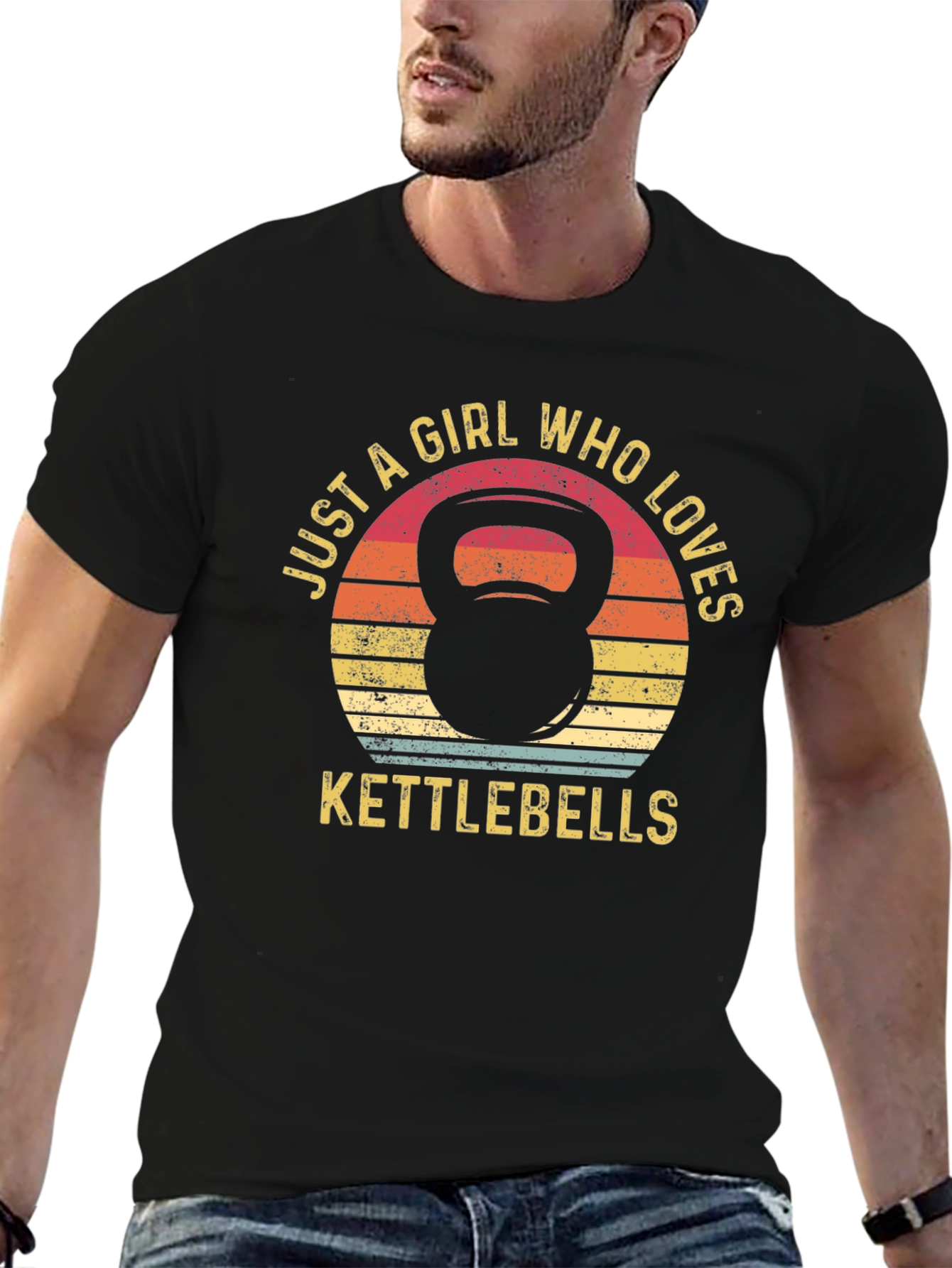 Just A Girl Who Loves Kettlebells Black T-Shirt