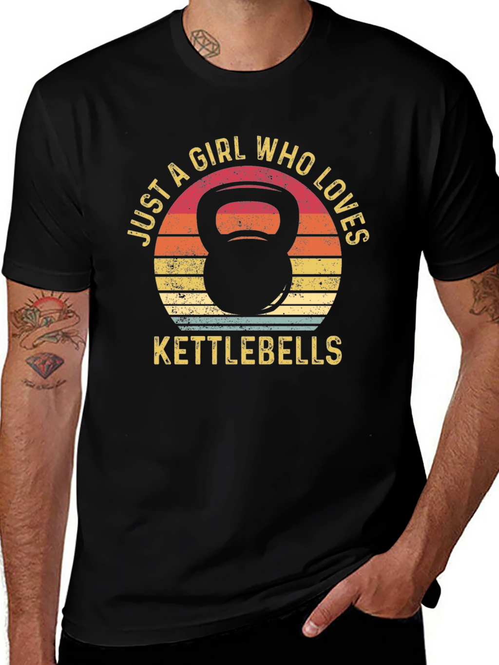 Just A Girl Who Loves Kettlebells Black T-Shirt