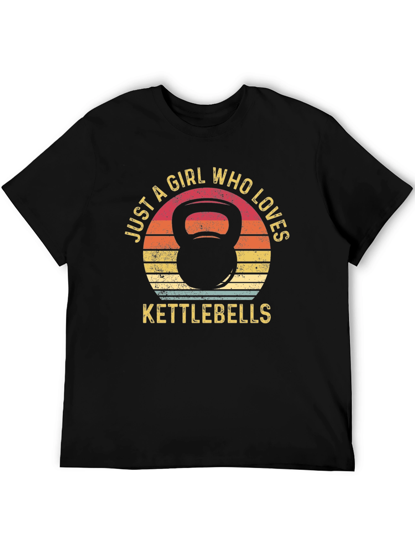 Just A Girl Who Loves Kettlebells Black T-Shirt