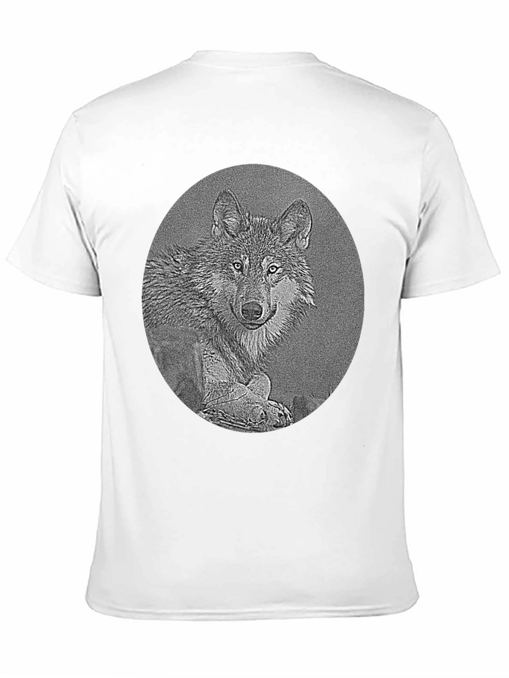 Wolf Portrait Graphic Print Black T-Shirt