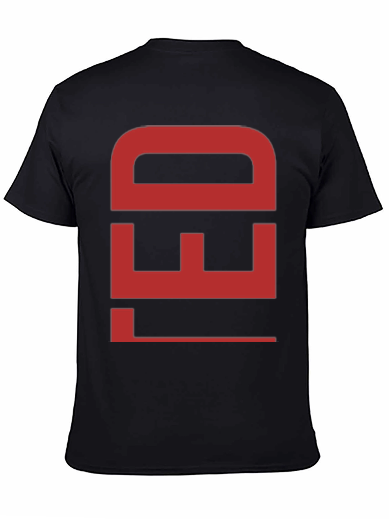 Bold Red Graphic Print Black Cotton T-Shirt