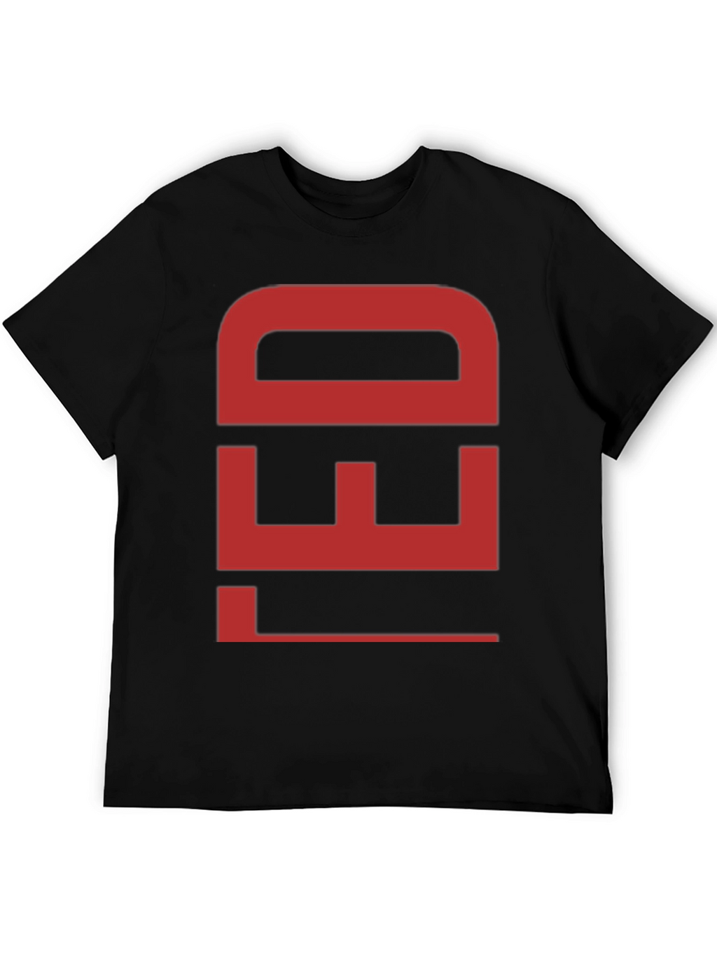 Bold Red Graphic Print Black Cotton T-Shirt