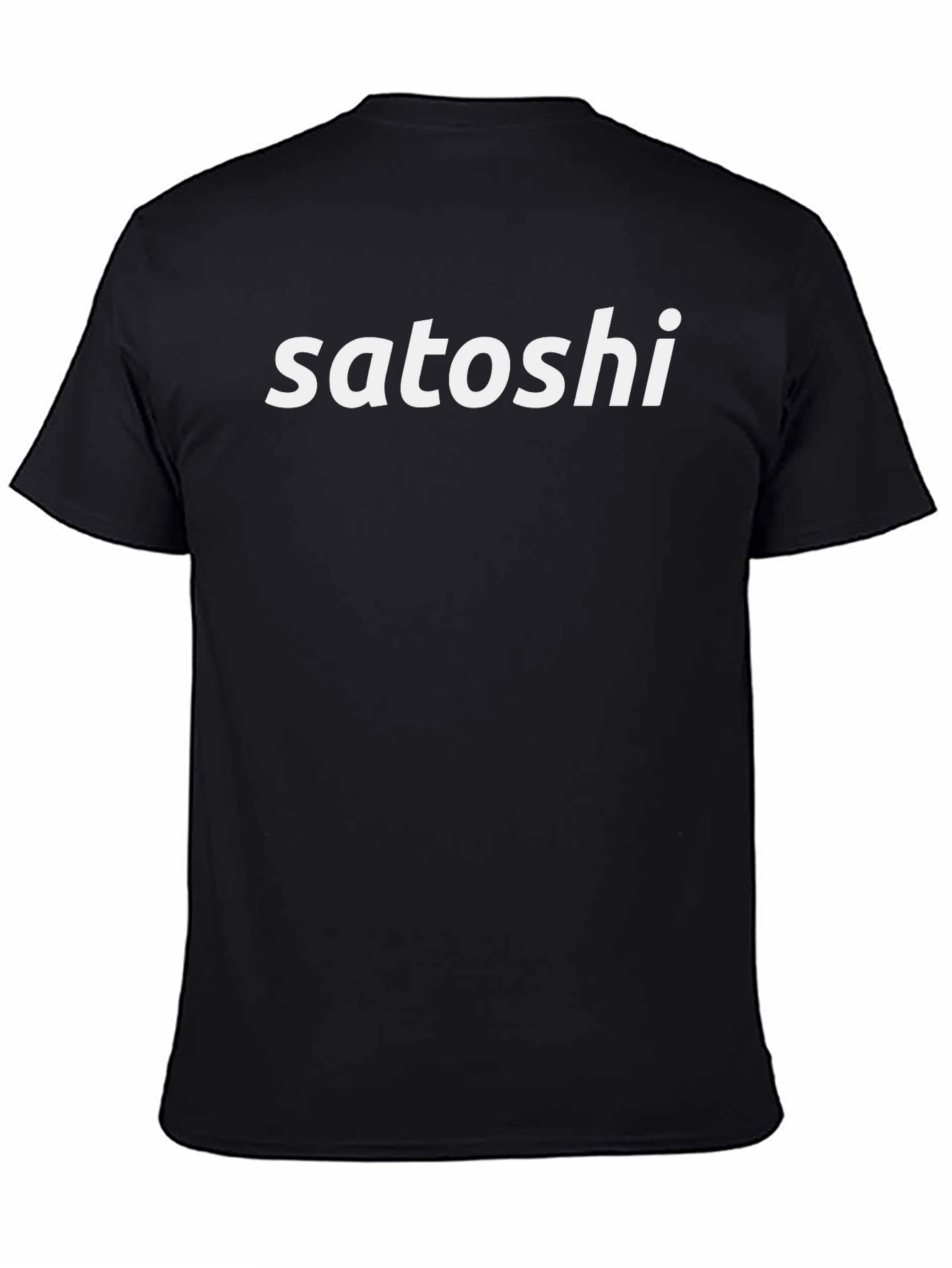Satoshi Crew Neck Tee - Black Cotton Blend T-Shirt