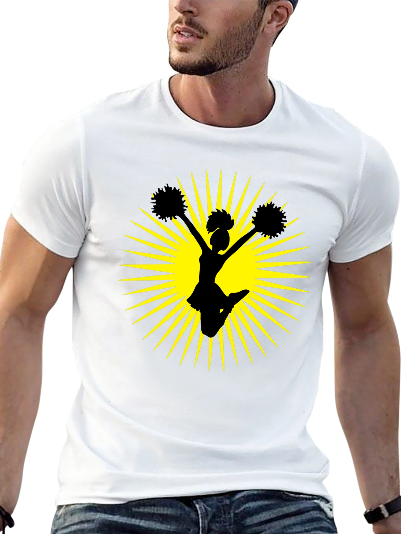 Cheerleader Graphic Black Tee