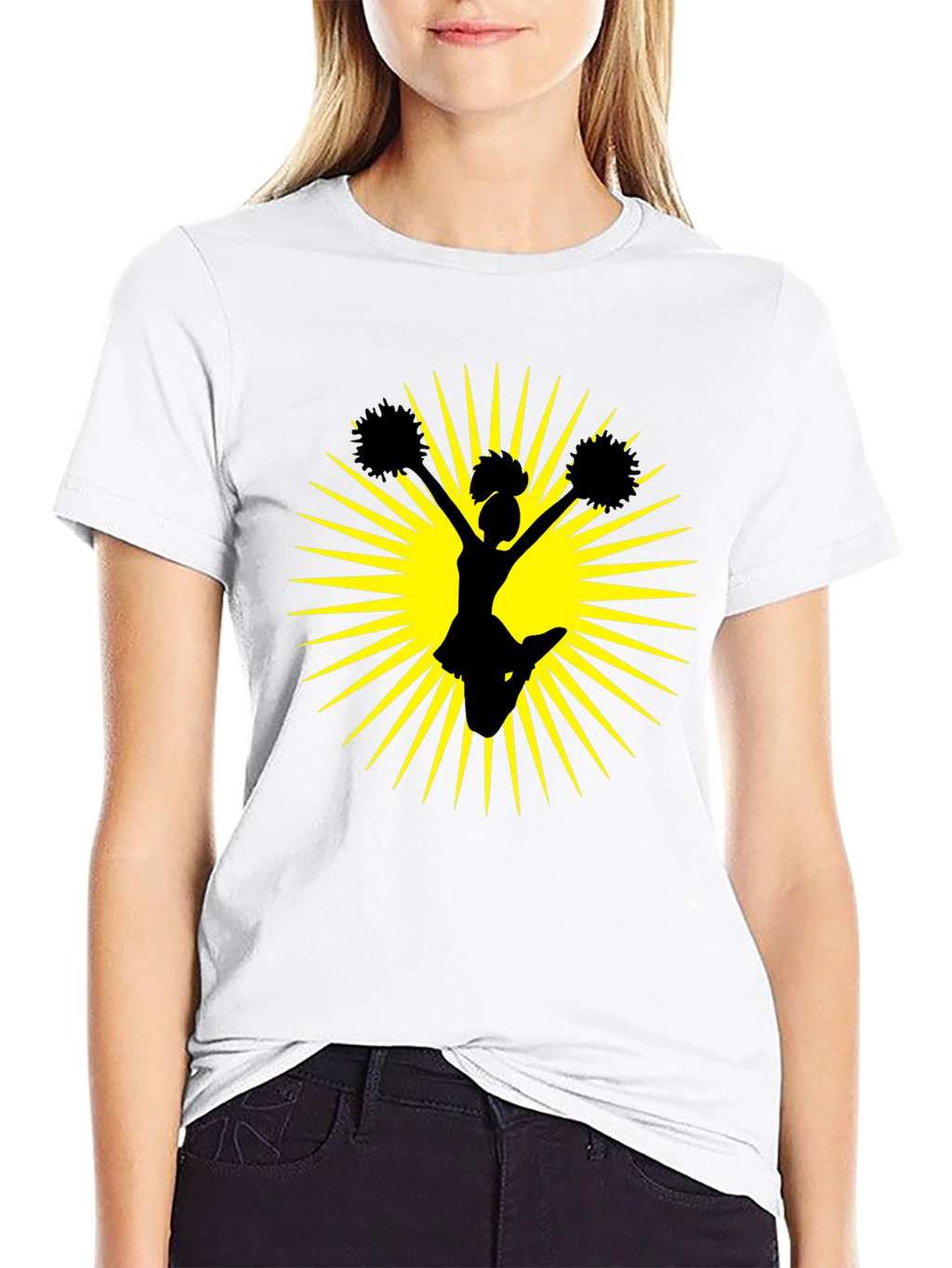 Cheerleader Graphic Black Tee