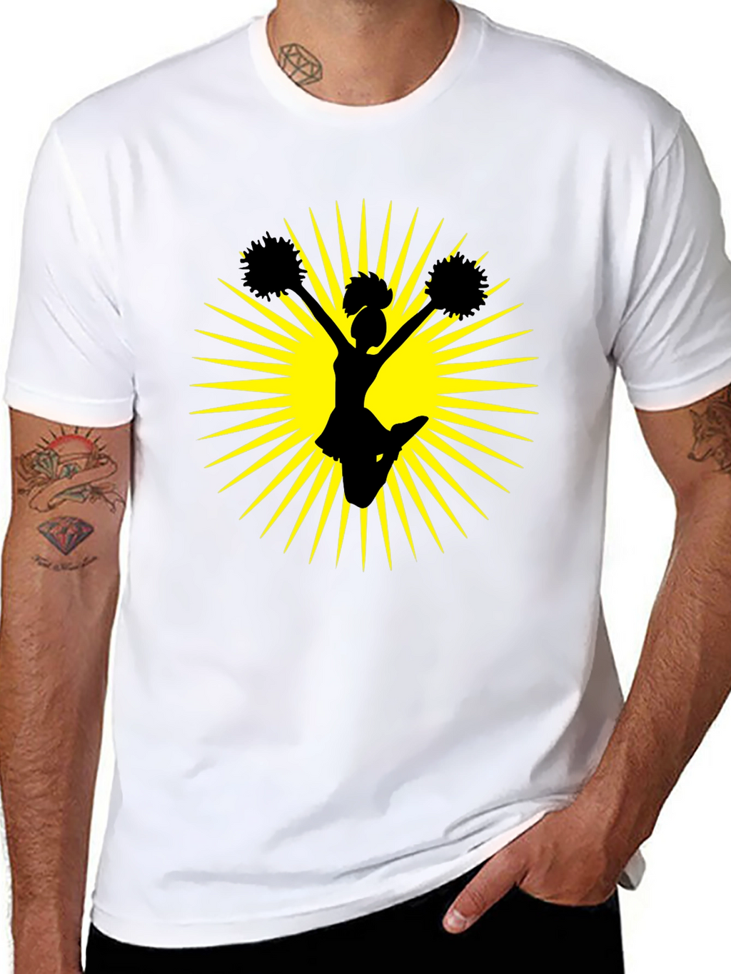 Cheerleader Graphic Black Tee