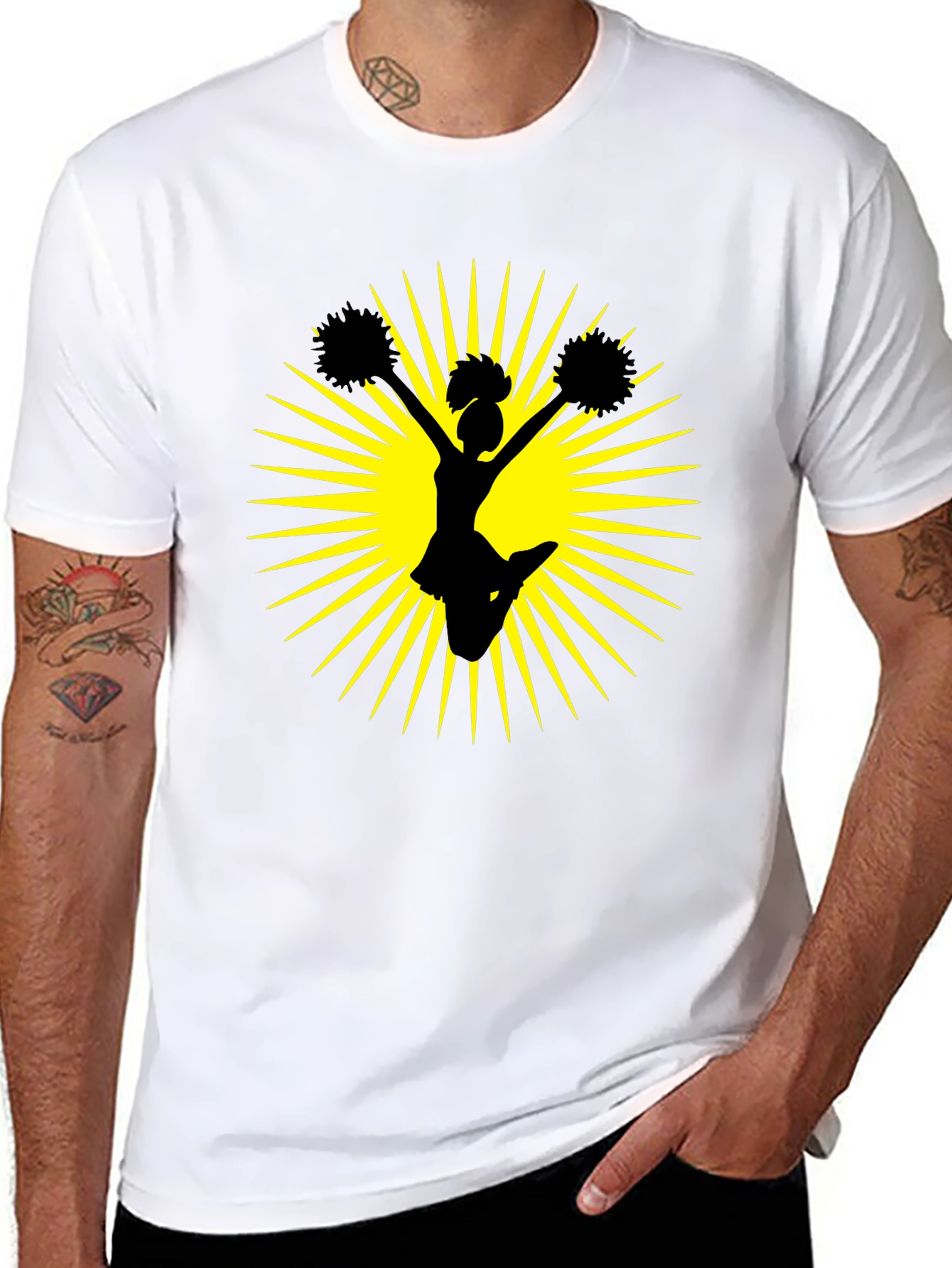 Cheerleader Graphic Black Tee