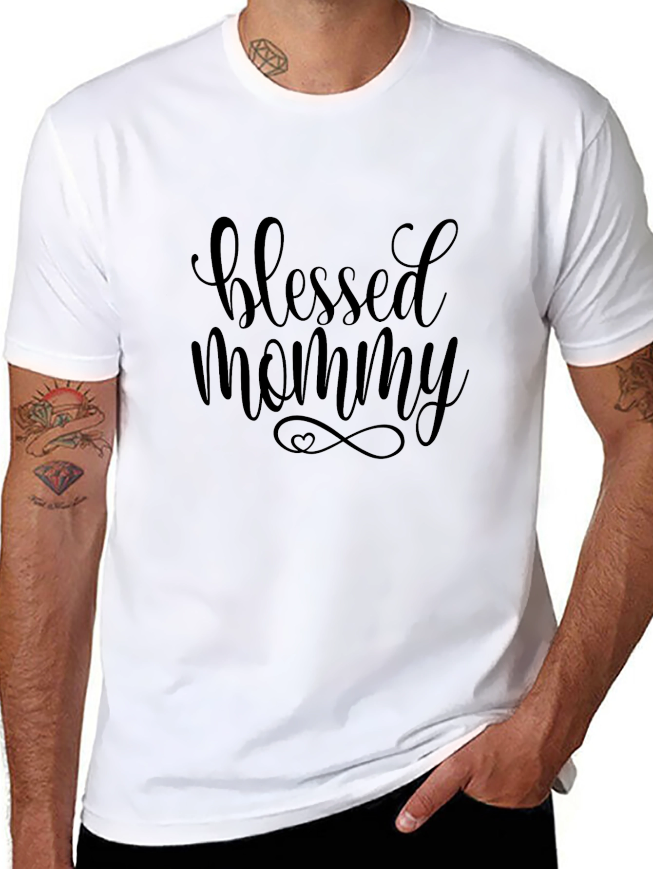 Blessed Mommy Black Graphic Tee Shirt