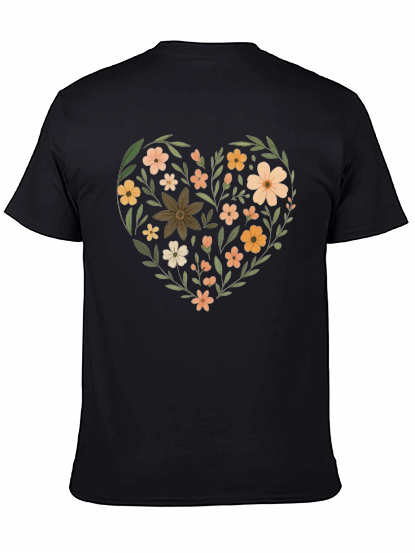 Floral Heart Graphic Tee - Soft Cotton Comfort
