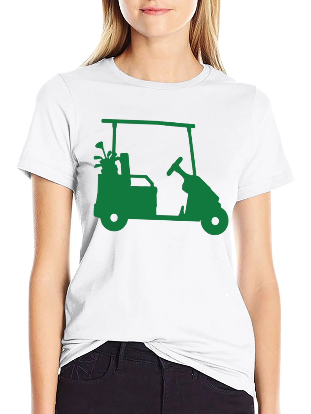 Golf Cart Graphic Tee - Black Cotton Blend Shirt