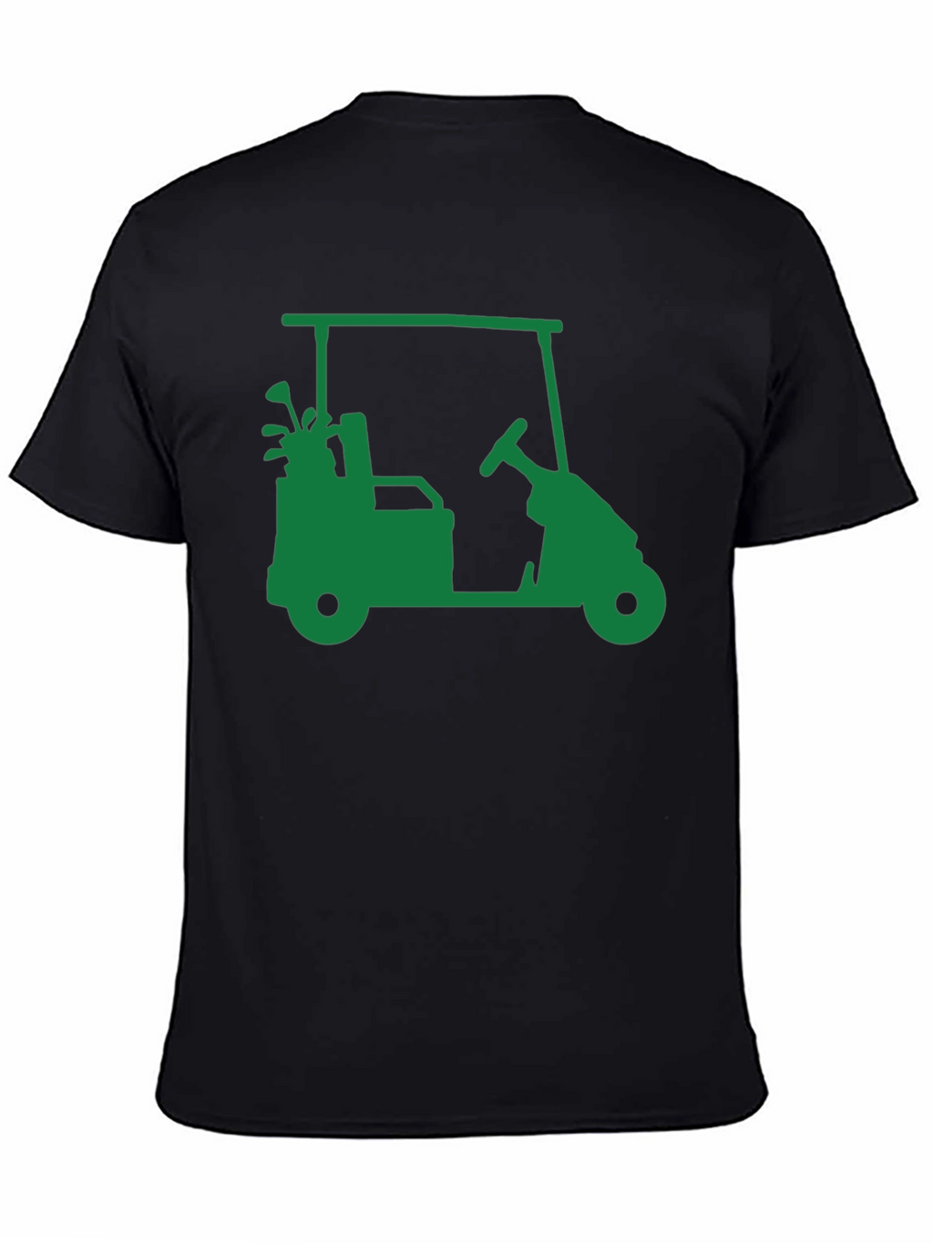 Golf Cart Graphic Tee - Black Cotton Blend Shirt