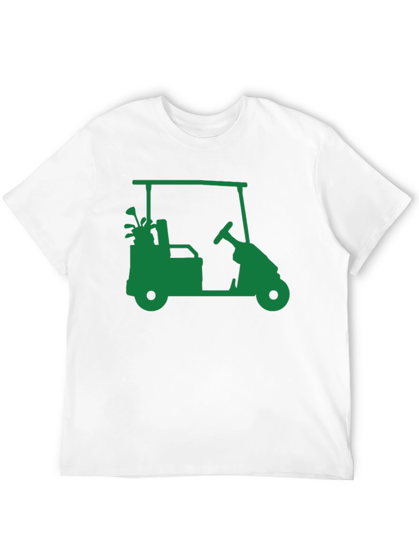 Golf Cart Graphic Tee - Black Cotton Blend Shirt