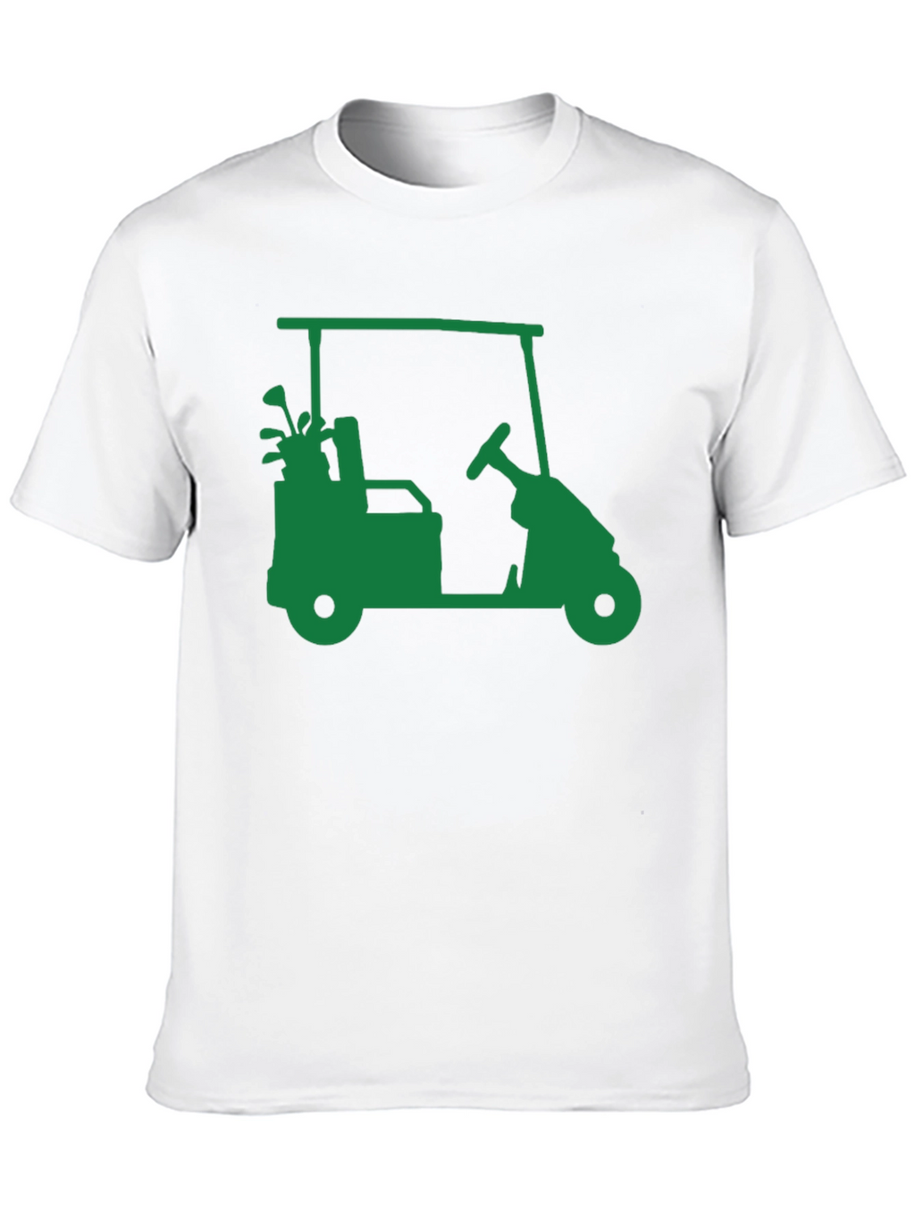 Golf Cart Graphic Tee - Black Cotton Blend Shirt