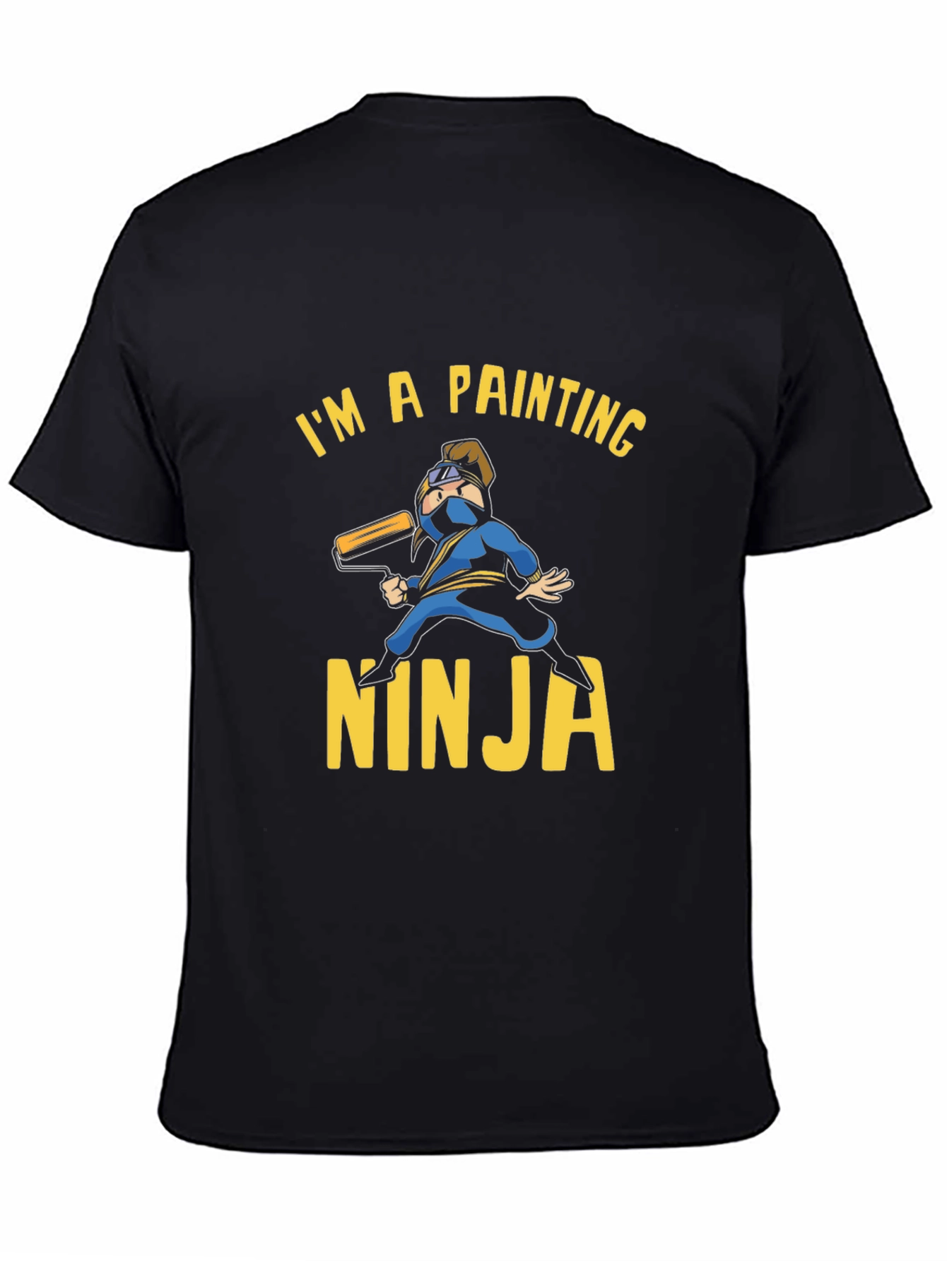 Painting Ninja Graphic T-Shirt - Black Cotton Tee
