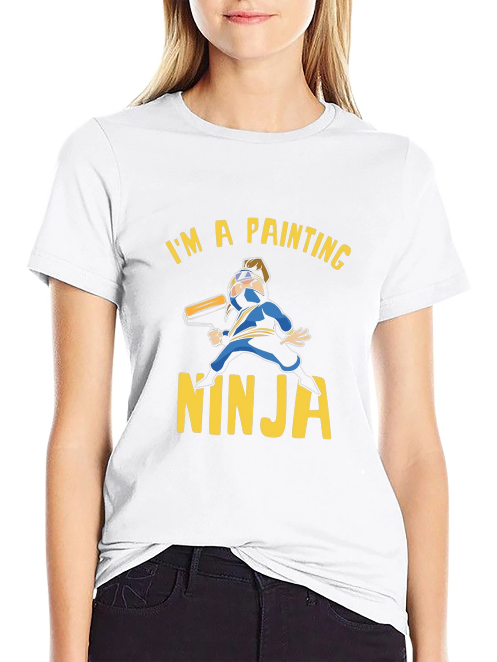 Painting Ninja Graphic T-Shirt - Black Cotton Tee