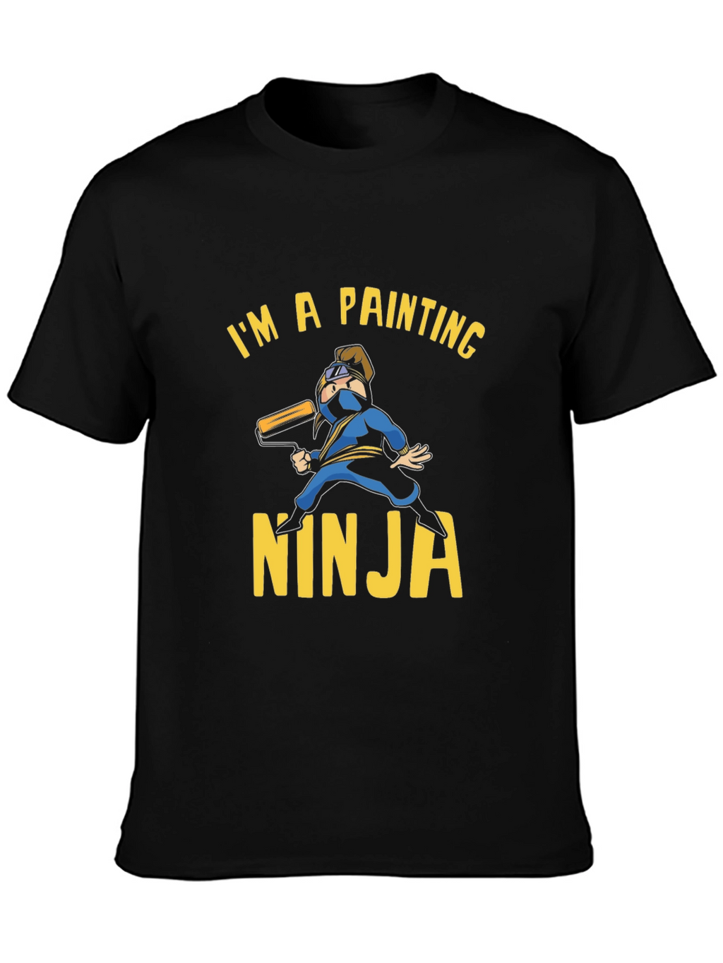 Painting Ninja Graphic T-Shirt - Black Cotton Tee
