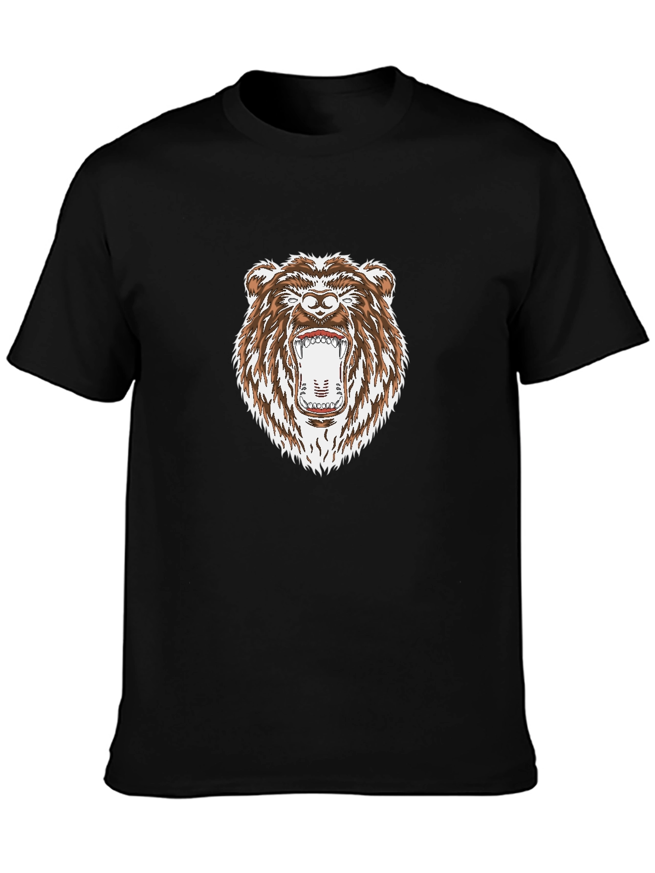 Roaring Bear Graphic Black T-Shirt