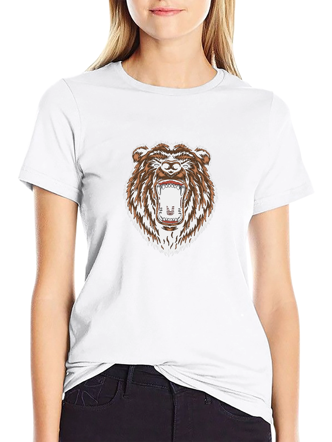 Roaring Bear Graphic Black T-Shirt