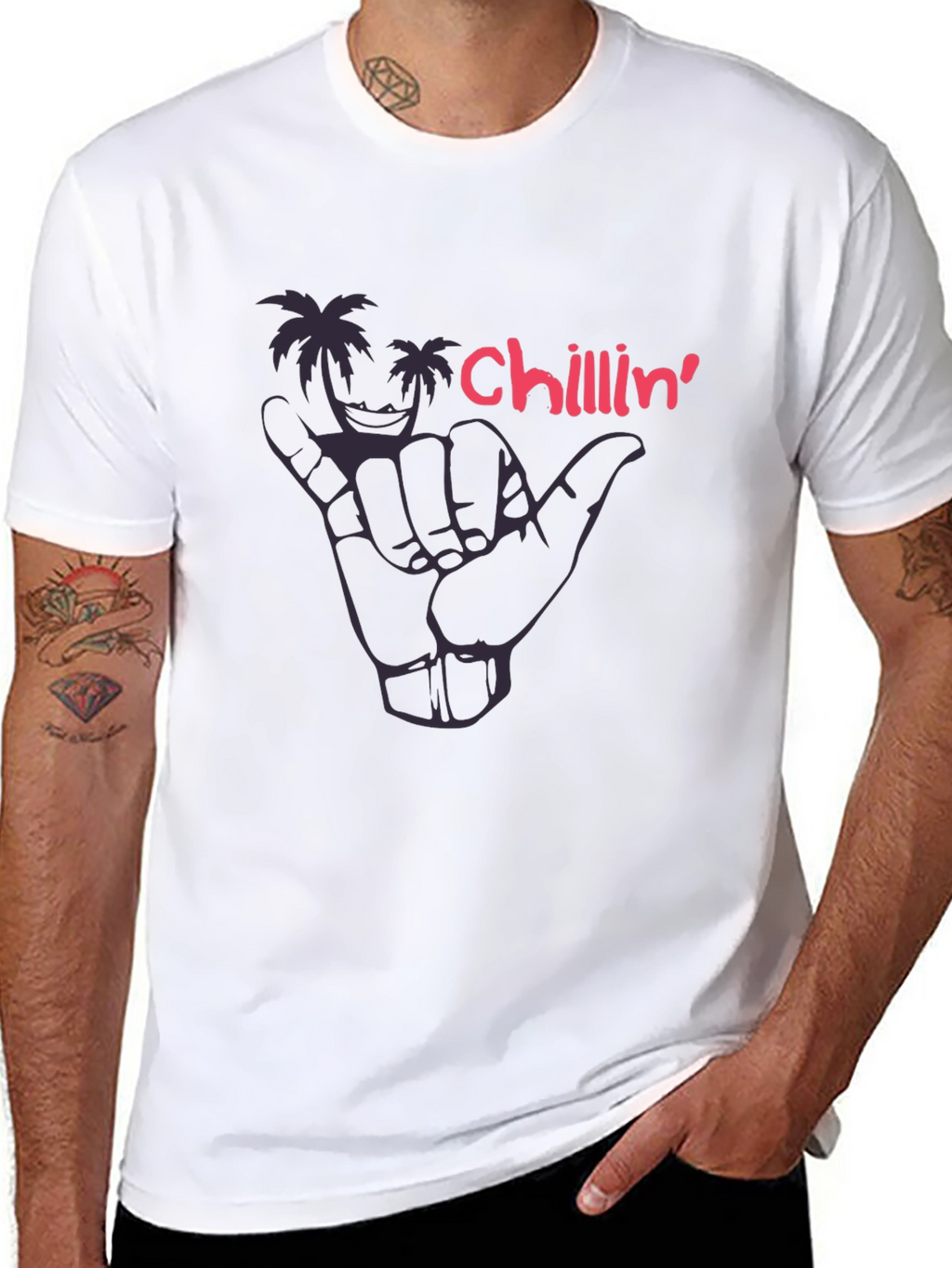 Chillin Palm Tree Graphic Tee - Hang Loose Style