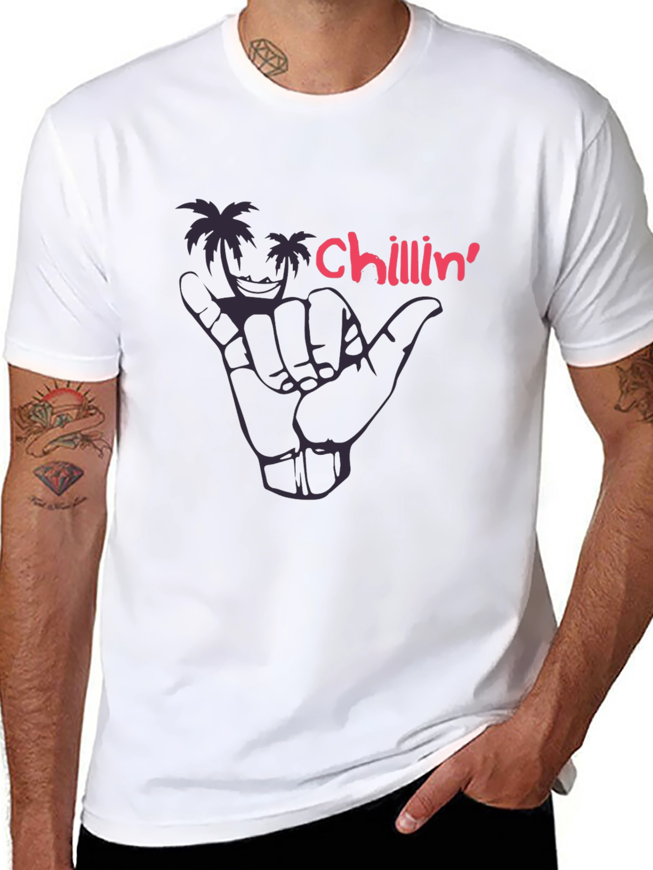Chillin Palm Tree Graphic Tee - Hang Loose Style