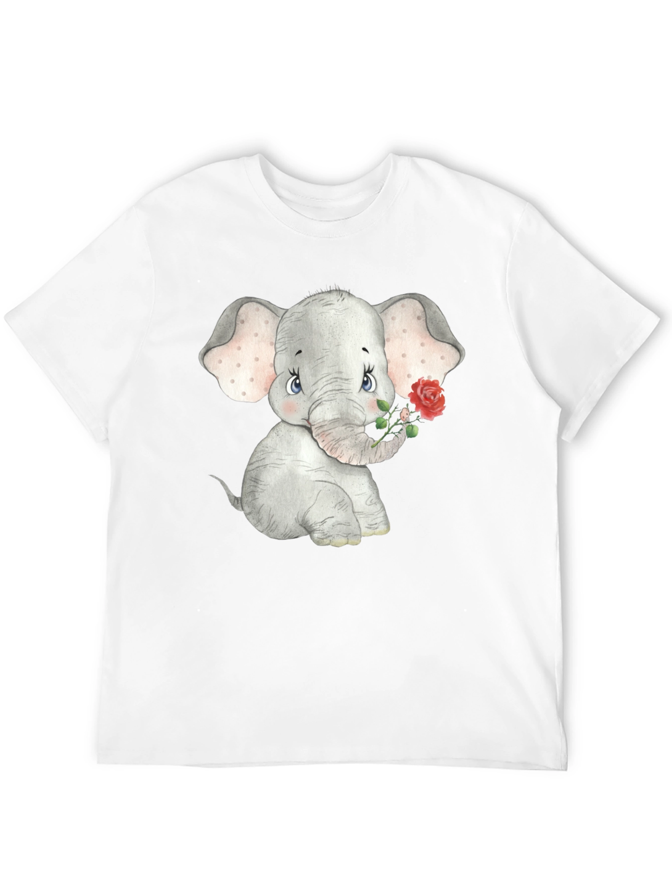 Cute Elephant Rose Graphic T-Shirt