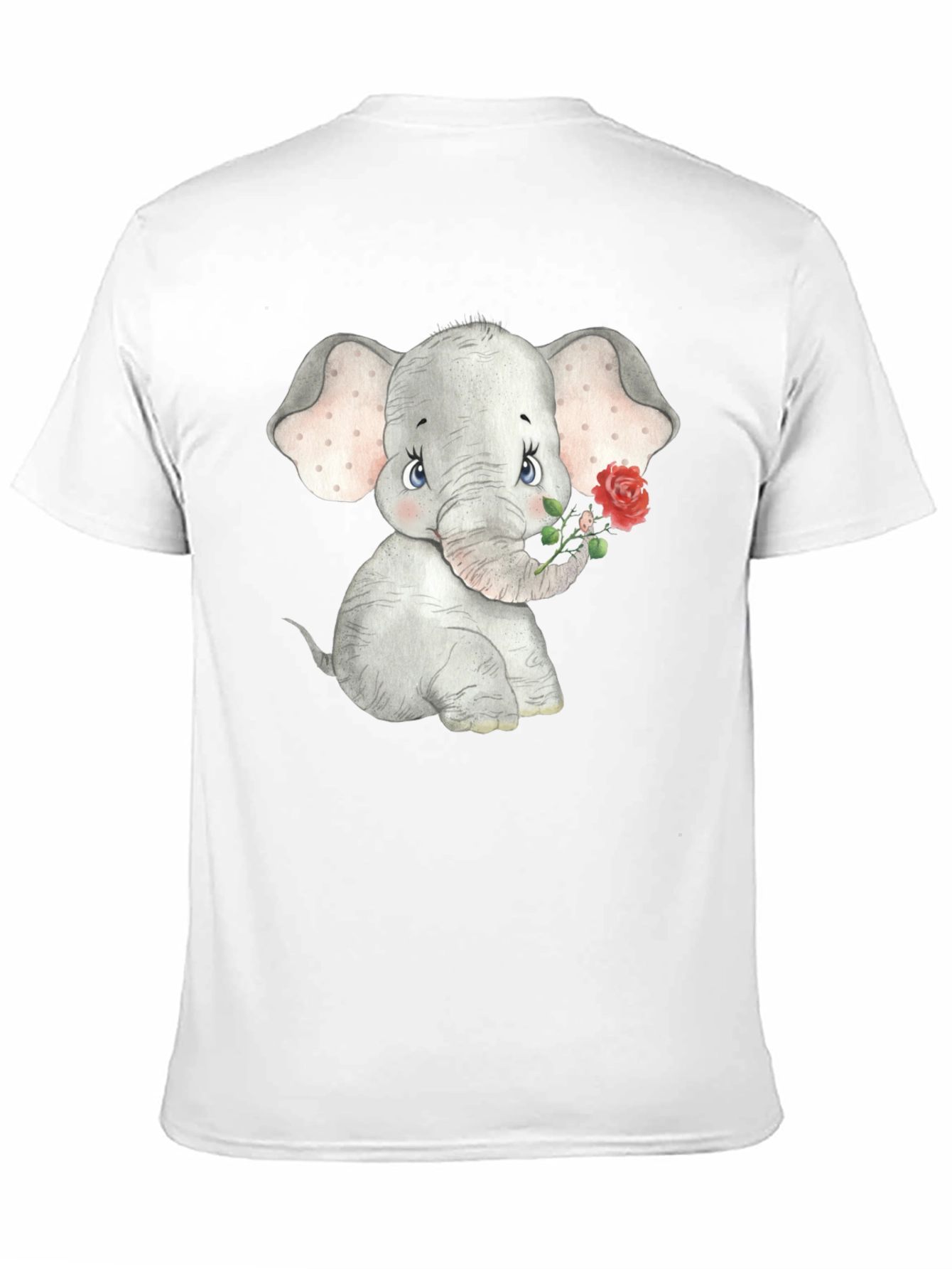 Cute Elephant Rose Graphic T-Shirt