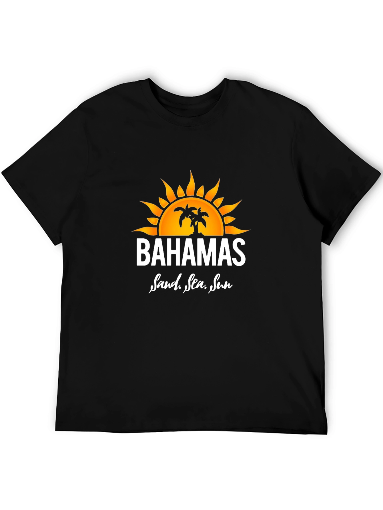 Bahamas Sand Sea Sun Graphic Tee - Black