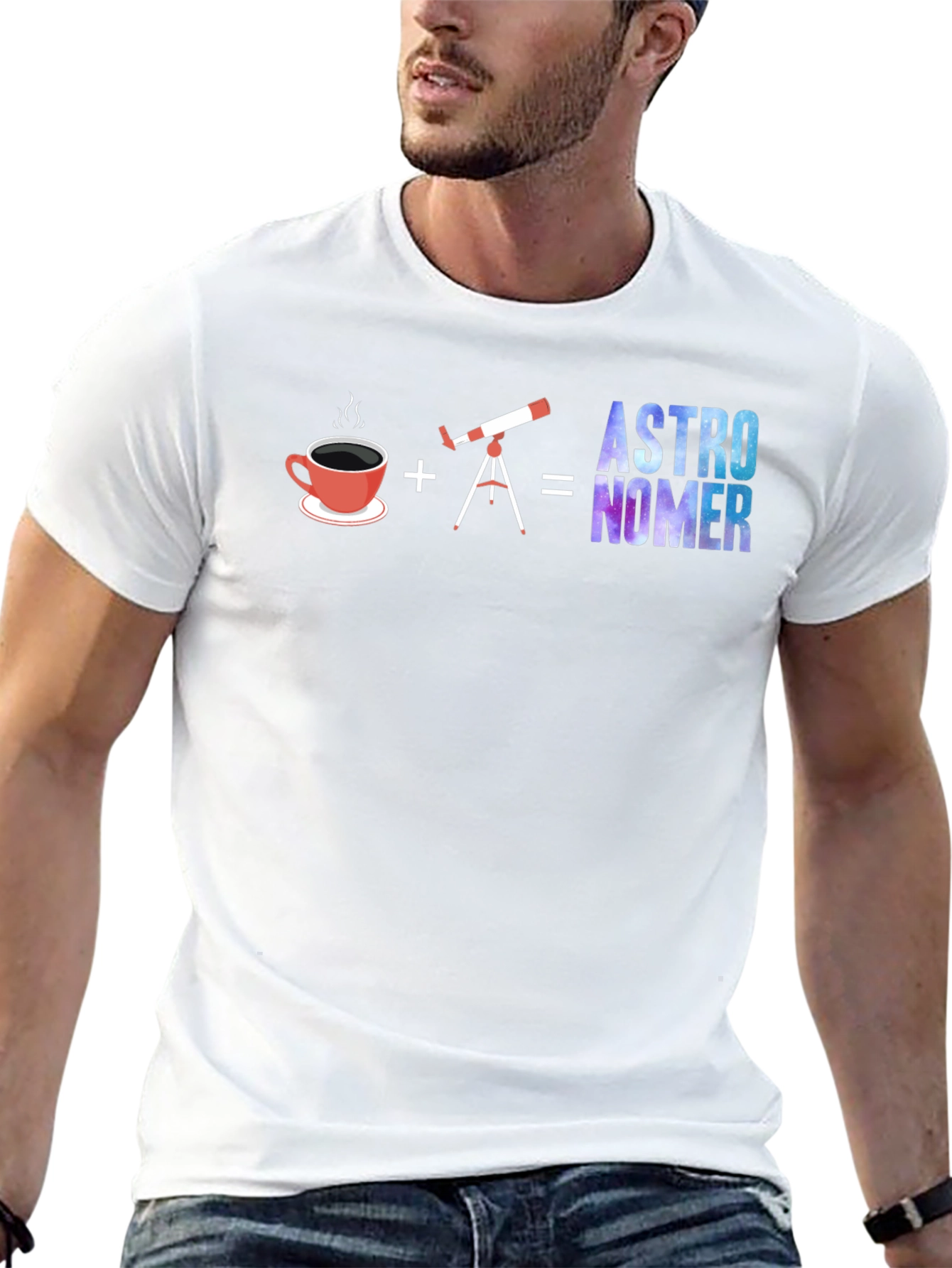 Astronomer T-Shirt | Coffee + Telescope = Awesome