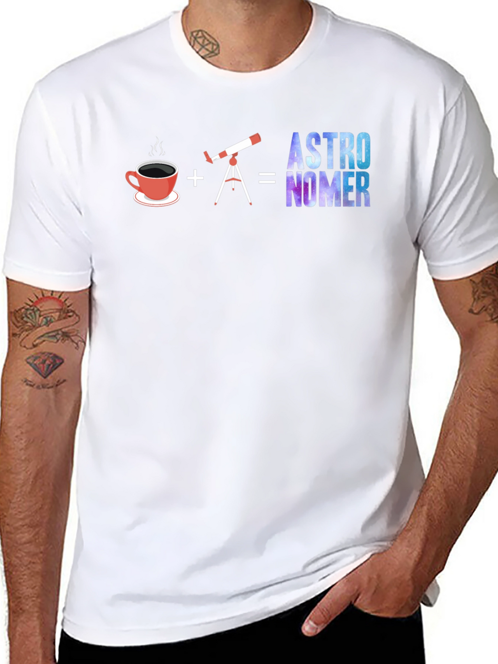 Astronomer T-Shirt | Coffee + Telescope = Awesome