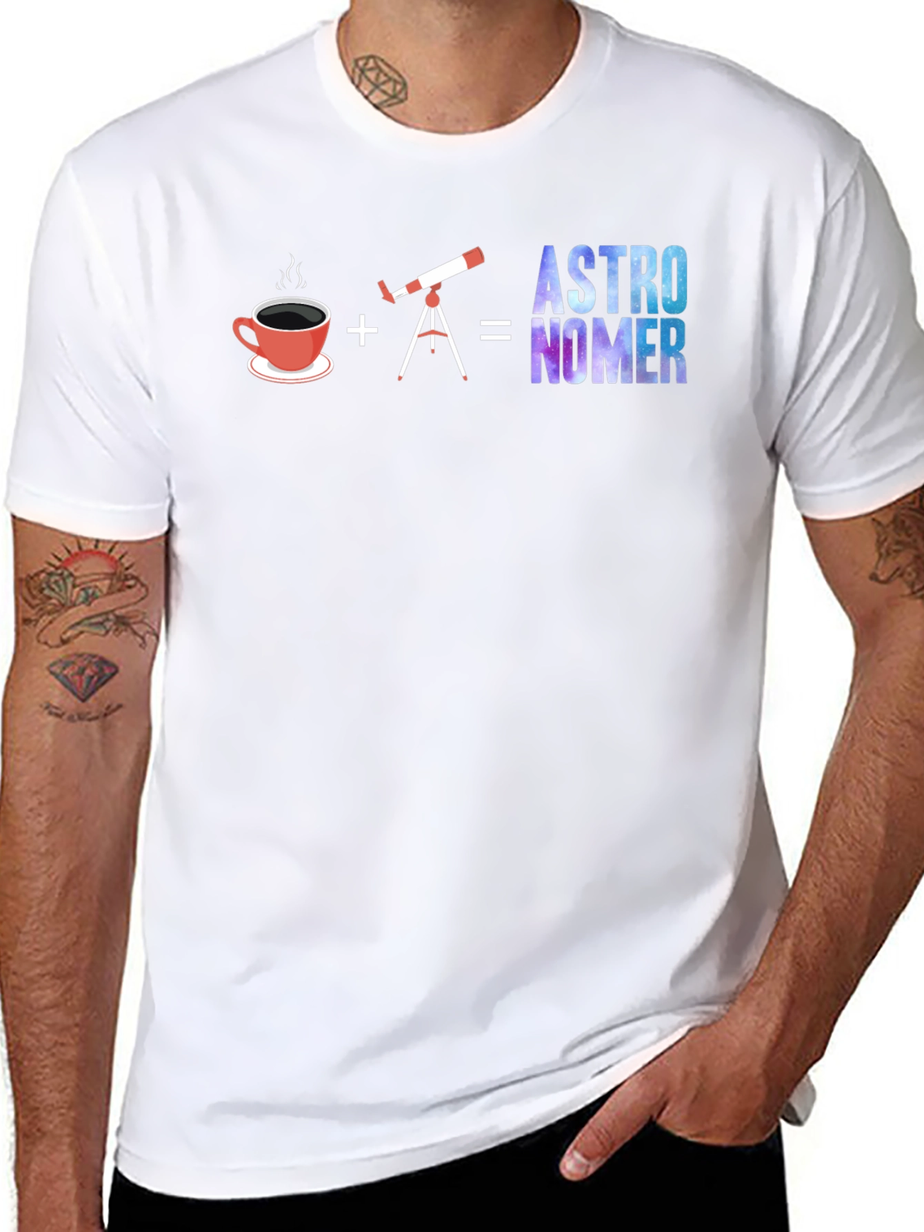 Astronomer T-Shirt | Coffee + Telescope = Awesome