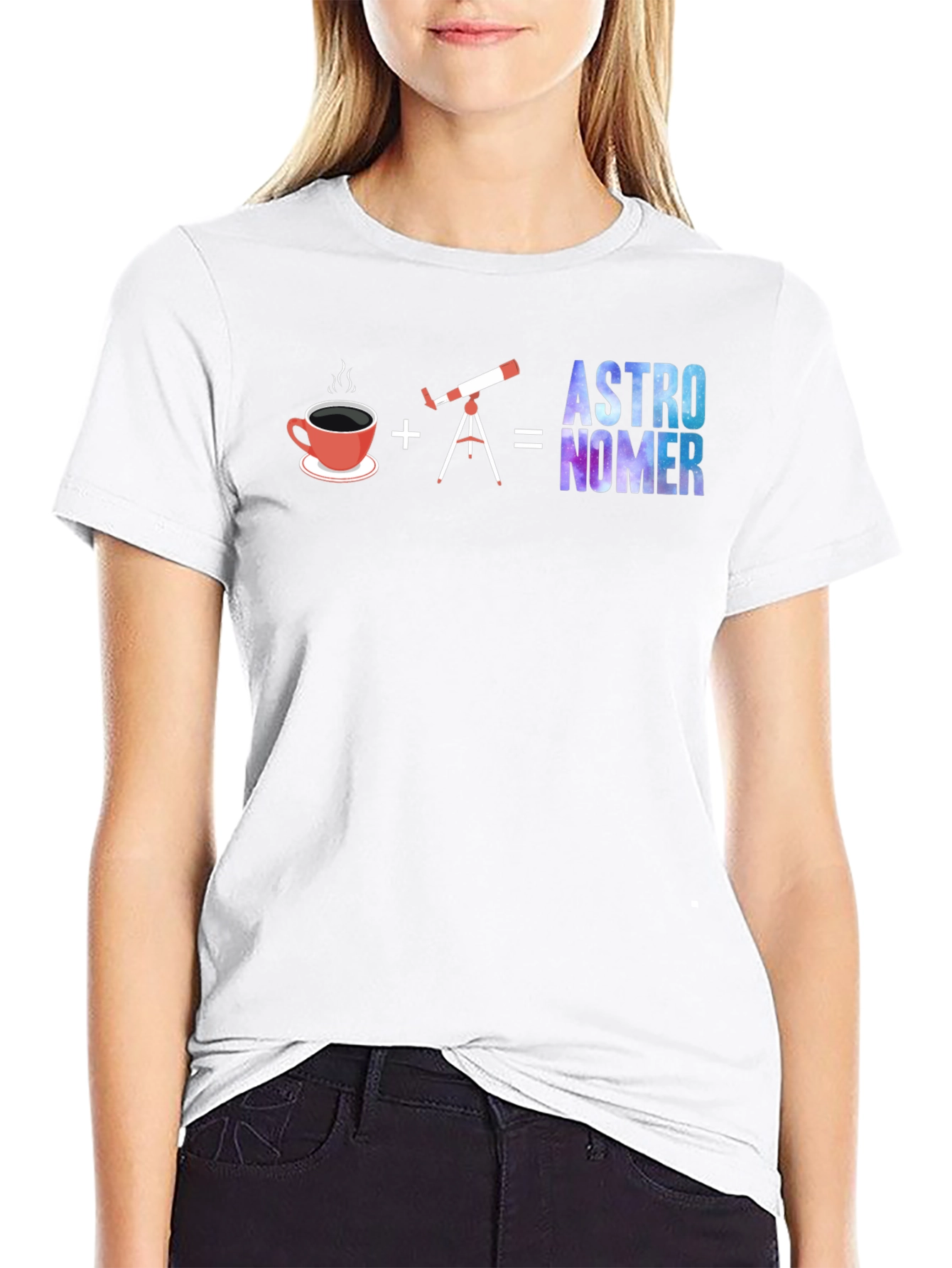 Astronomer T-Shirt | Coffee + Telescope = Awesome