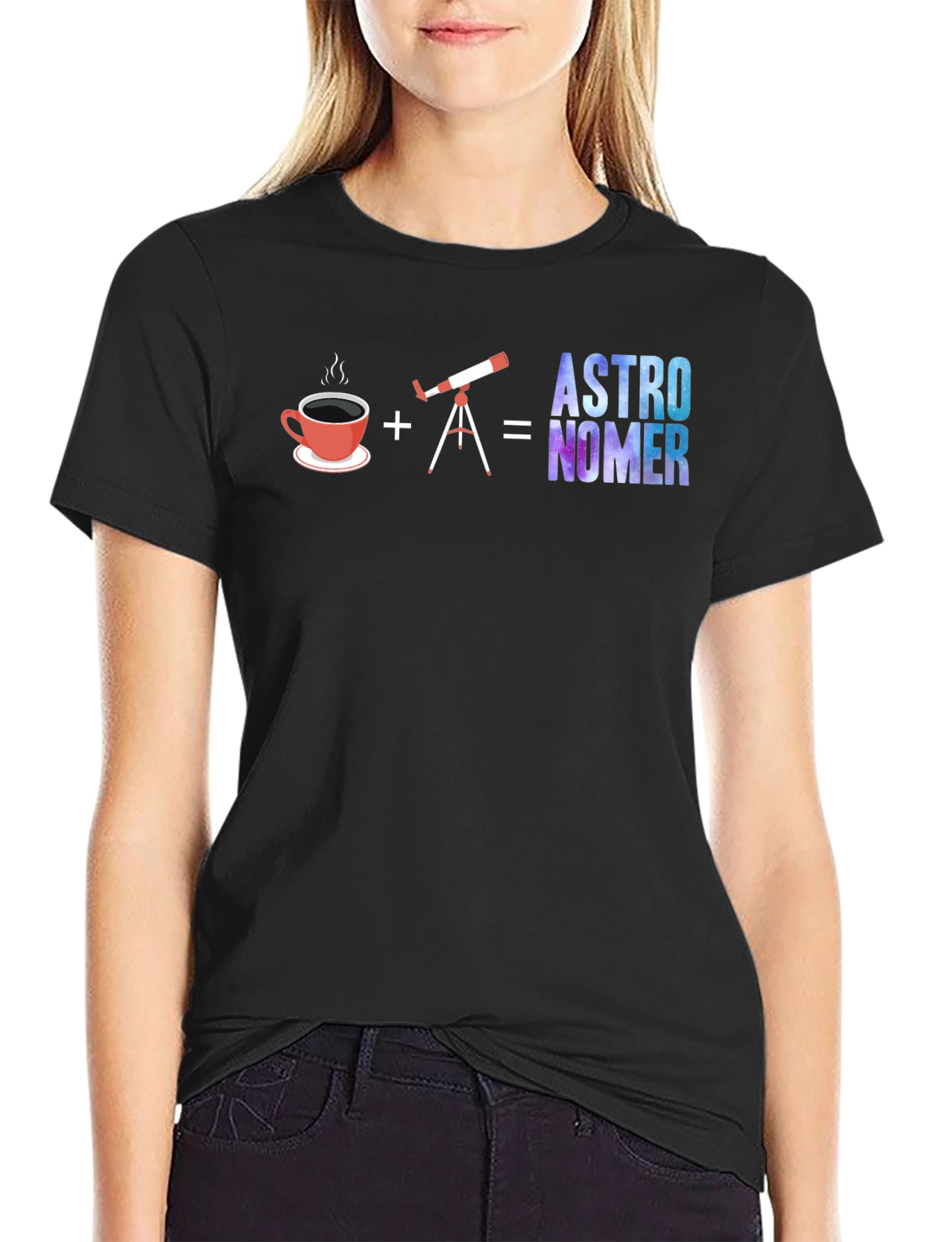 Astronomer T-Shirt | Coffee + Telescope = Awesome