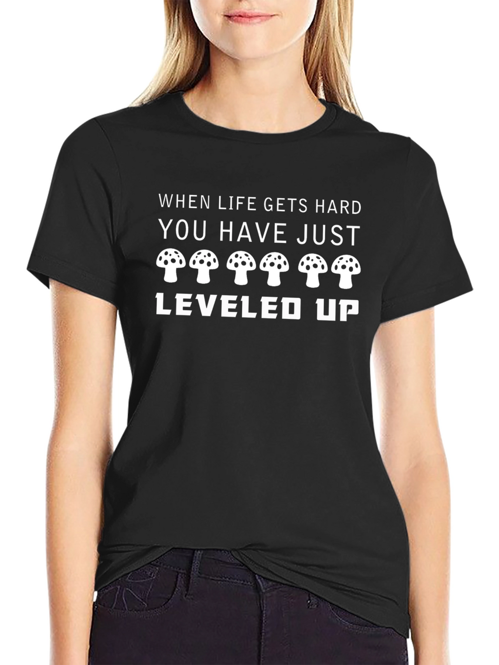 Level Up Funny Graphic Tee - Black