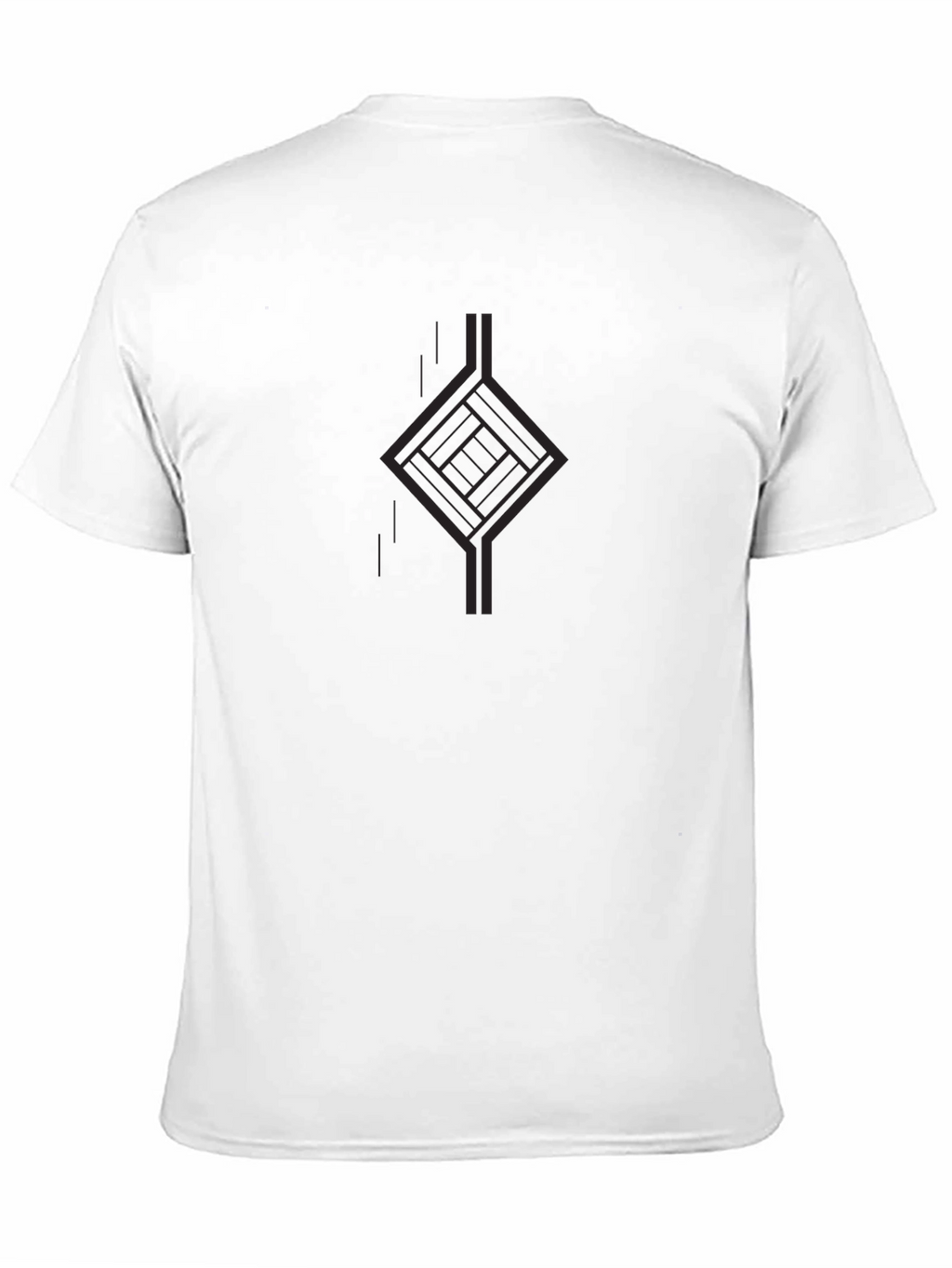 Mens Black Graphic Tee - Modern Geometric Design