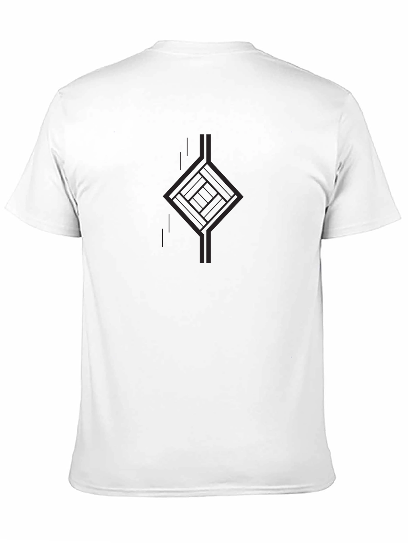 Mens Black Graphic Tee - Modern Geometric Design