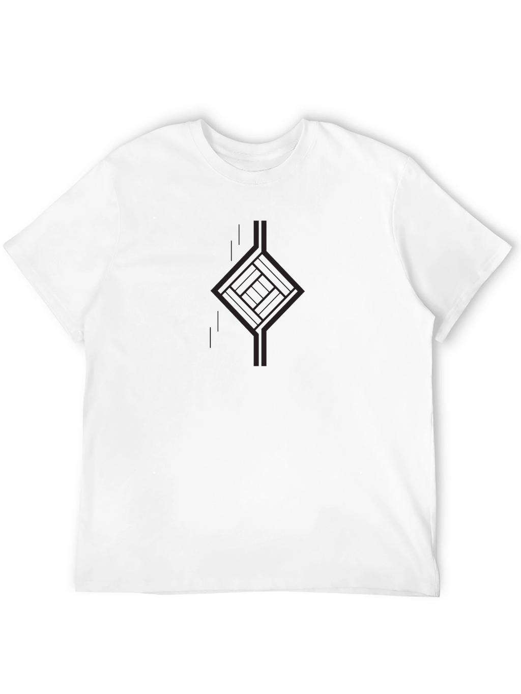 Mens Black Graphic Tee - Modern Geometric Design