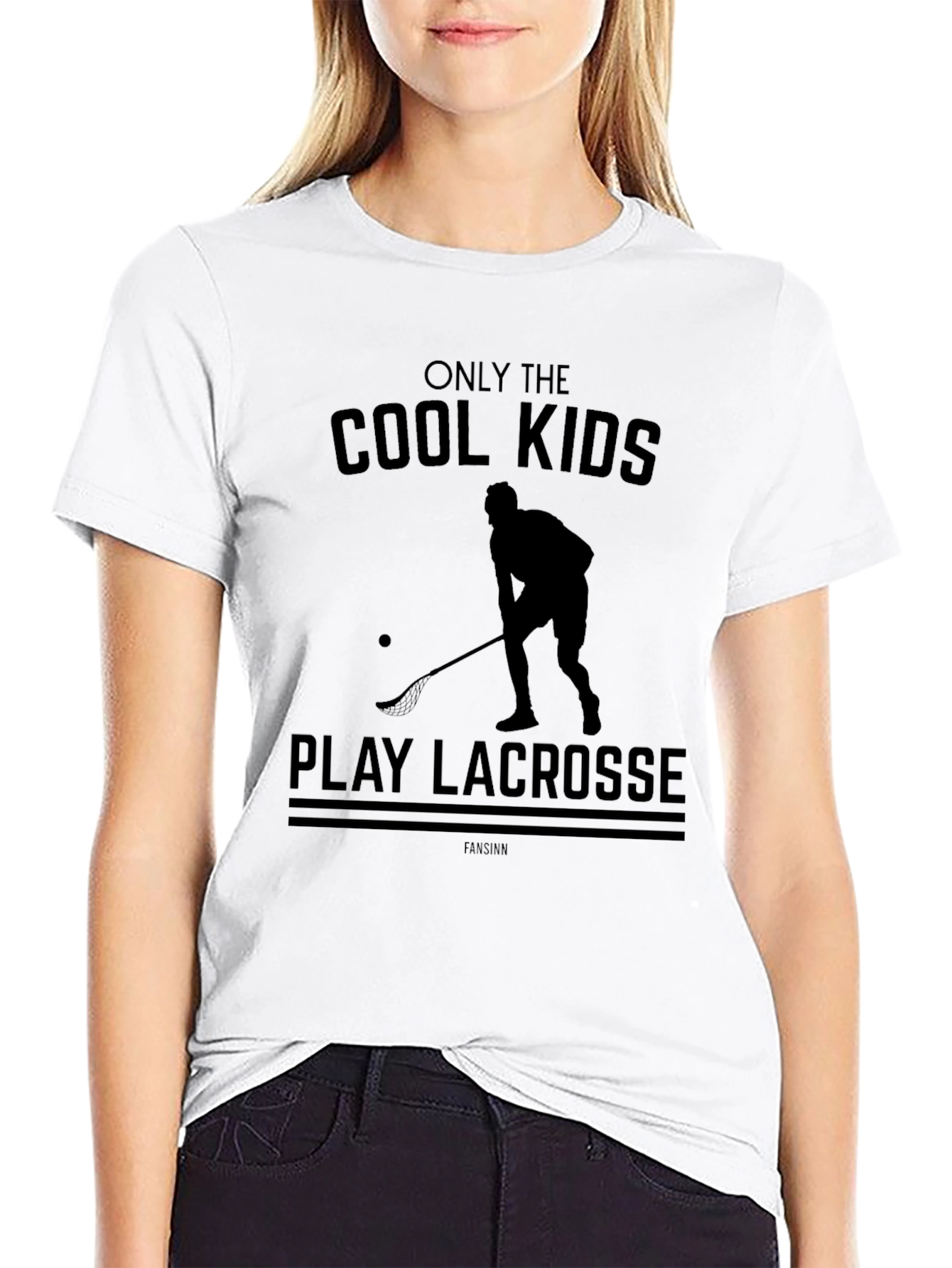 Cool Kids Play Lacrosse T-Shirt - Black Cotton Tee