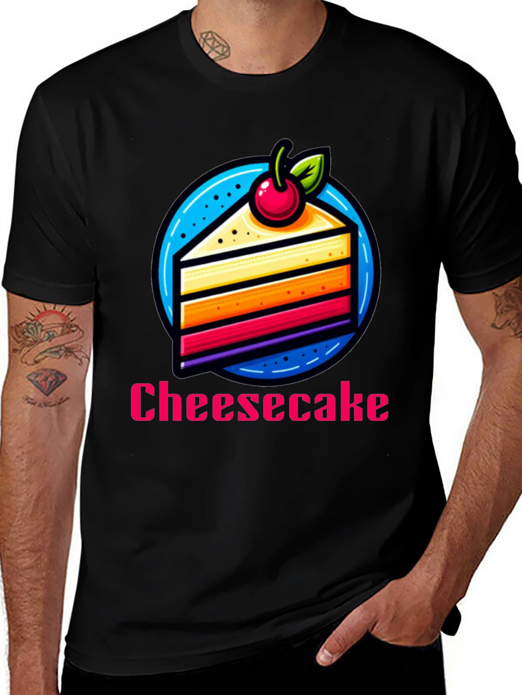 Cheesecake Slice Graphic T-Shirt - Fun Dessert Tee