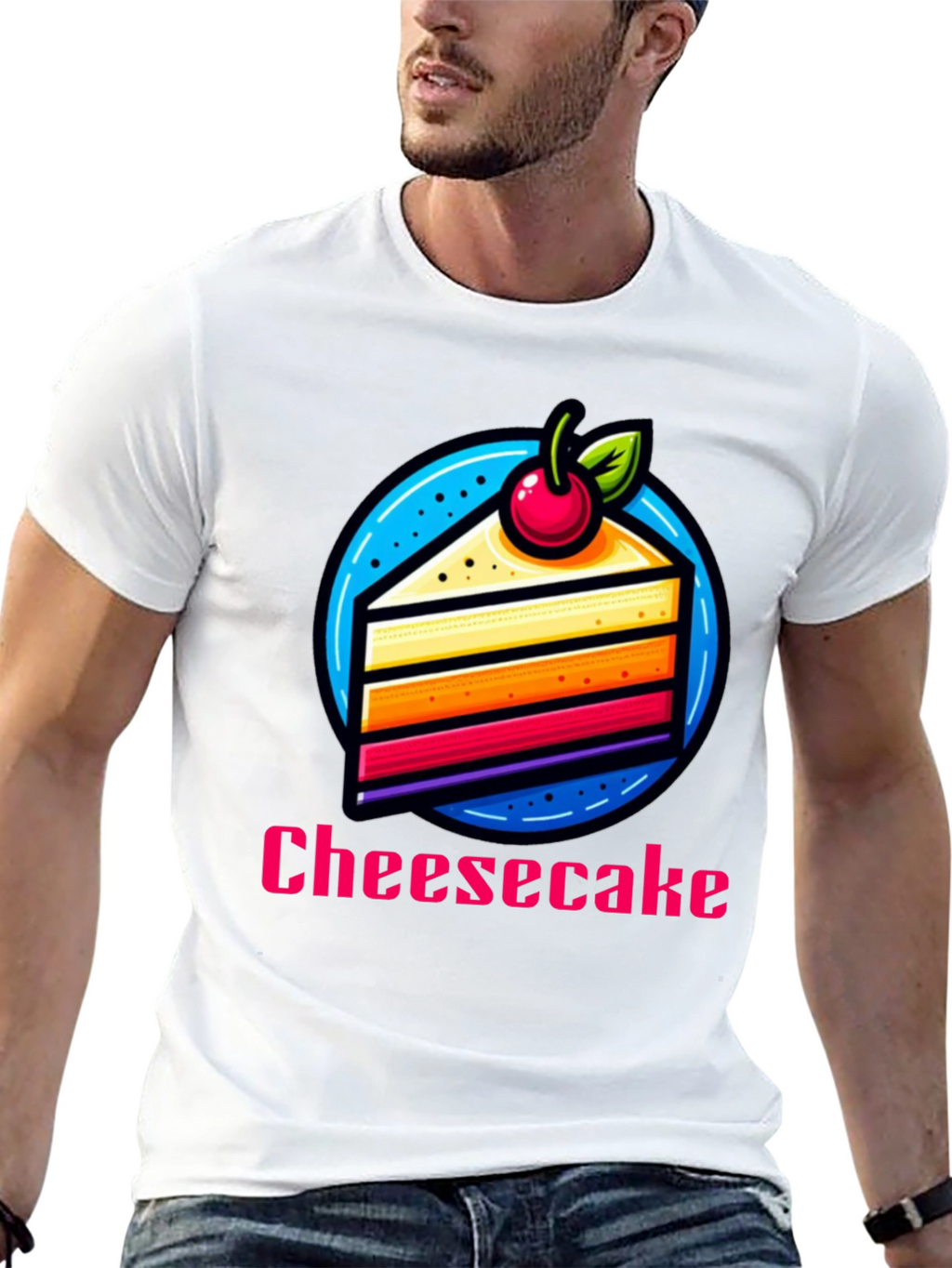 Cheesecake Slice Graphic T-Shirt - Fun Dessert Tee