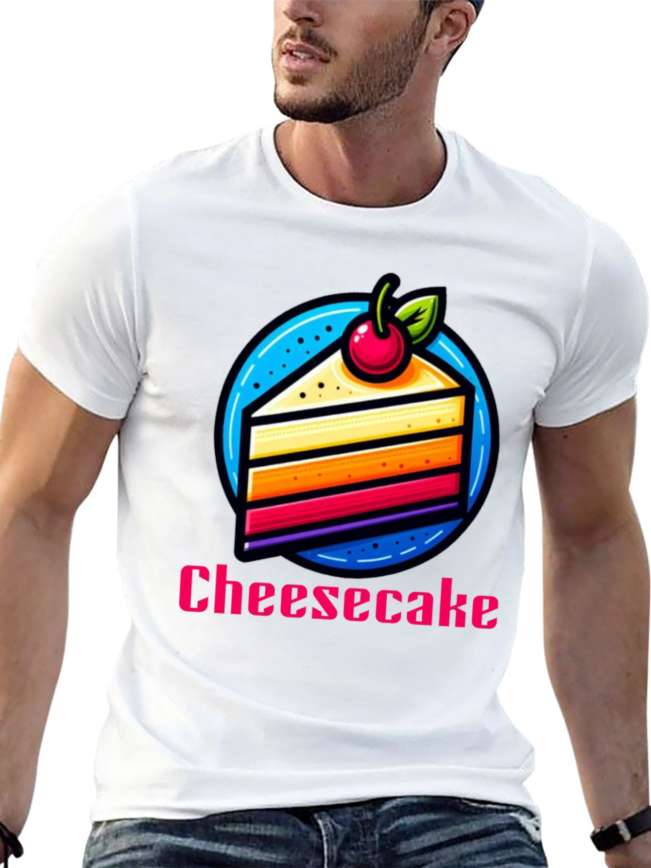 Cheesecake Slice Graphic T-Shirt - Fun Dessert Tee