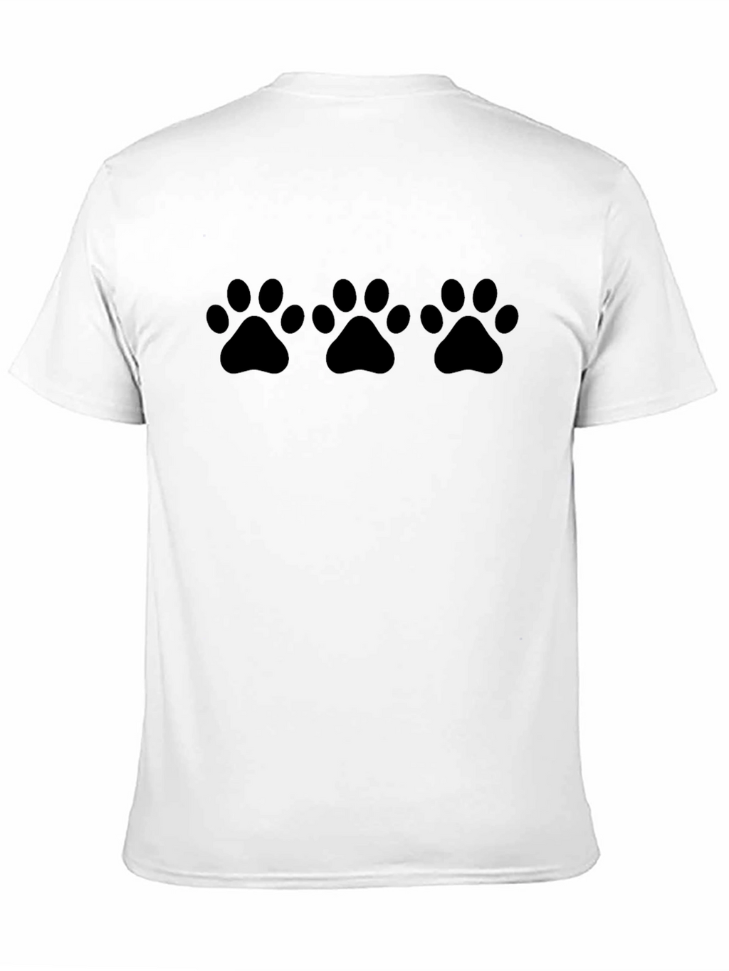 Paw Print T-Shirt - Black Crew Neck Tee