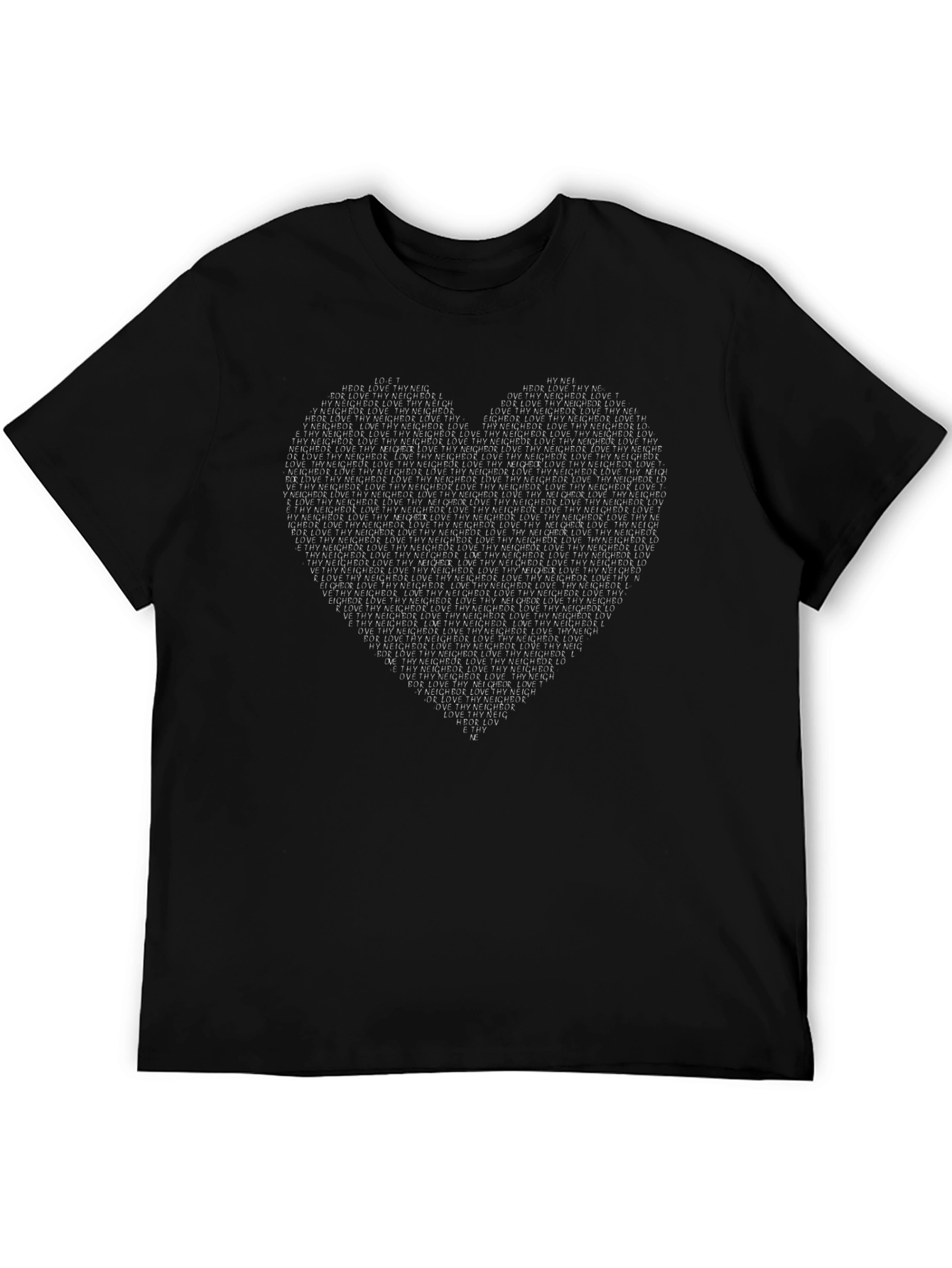 Heart of Love Graphic Tee - Stylish Black T-Shirt