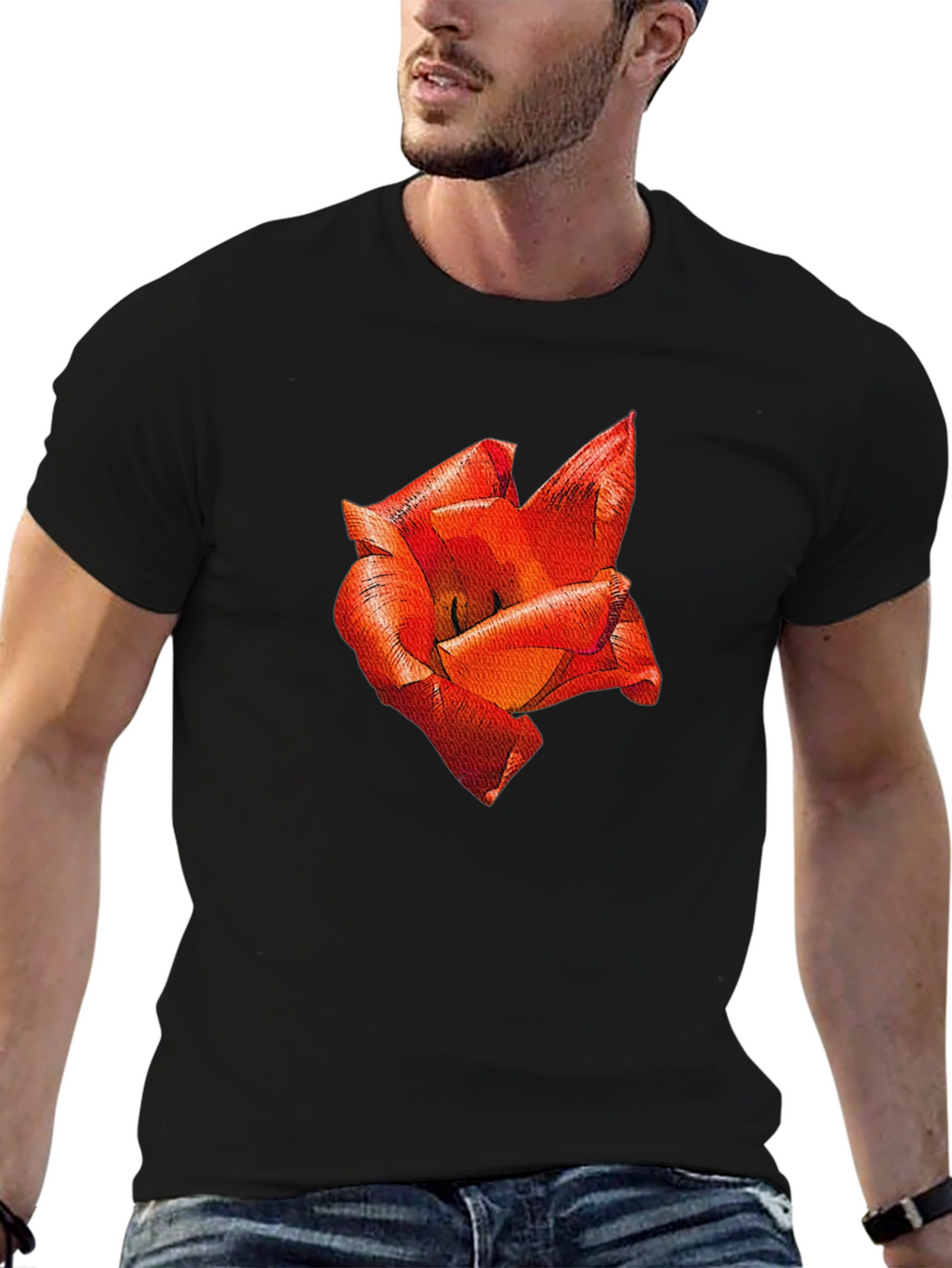 Red Floral Print T-Shirt