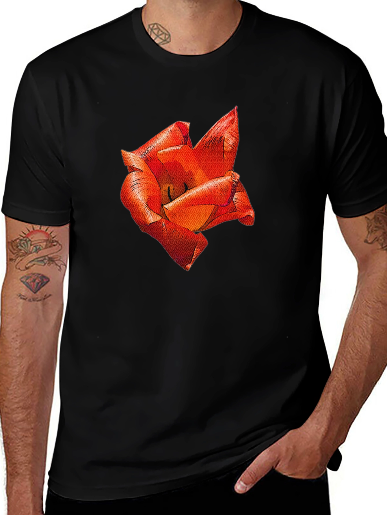 Red Floral Print T-Shirt