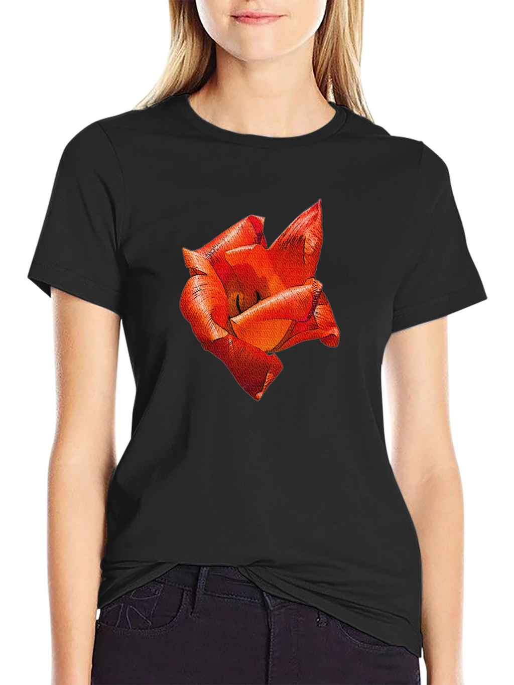 Red Floral Print T-Shirt