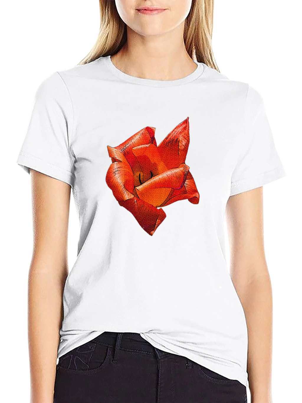Red Floral Print T-Shirt