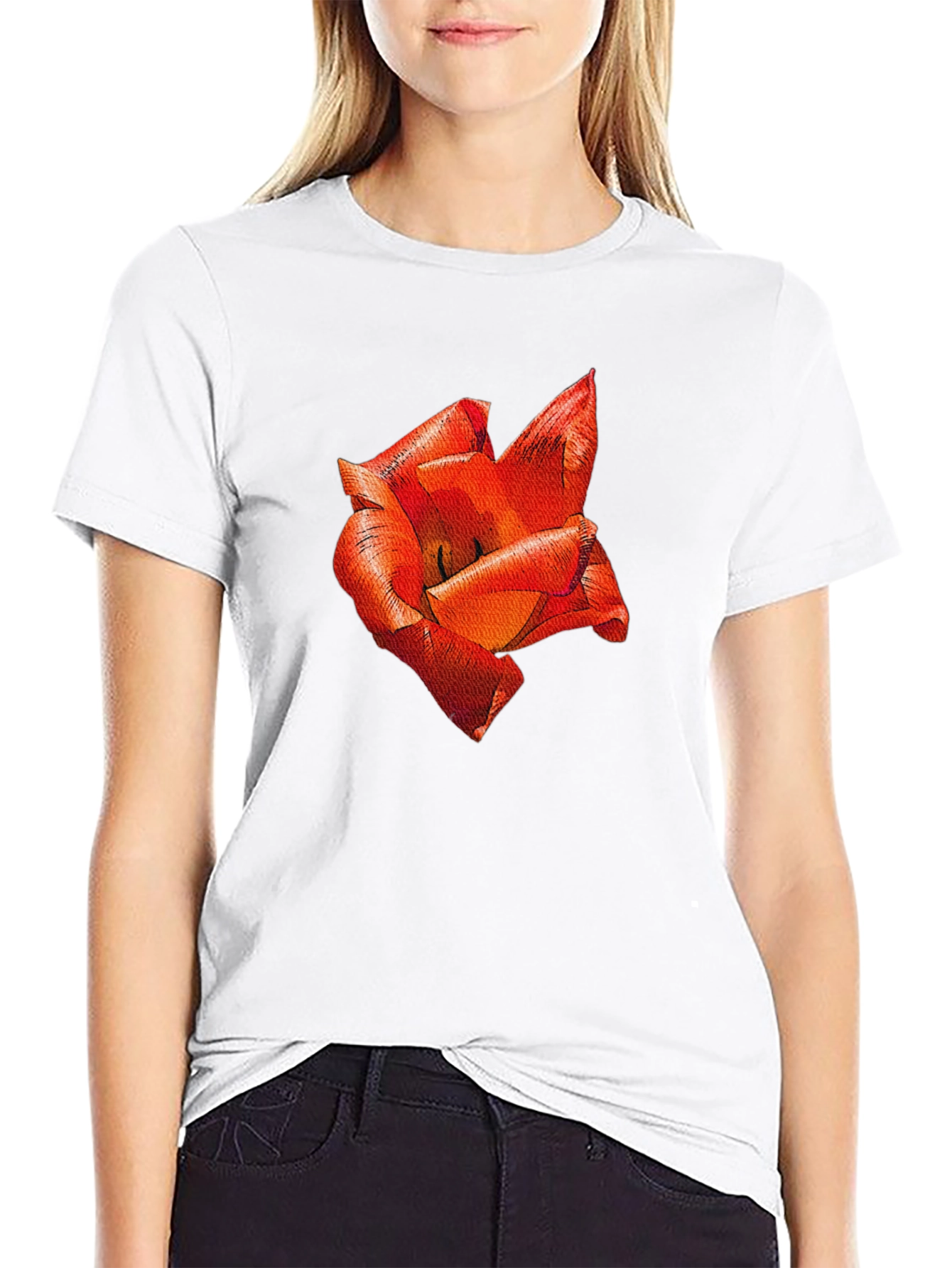 Red Floral Print T-Shirt