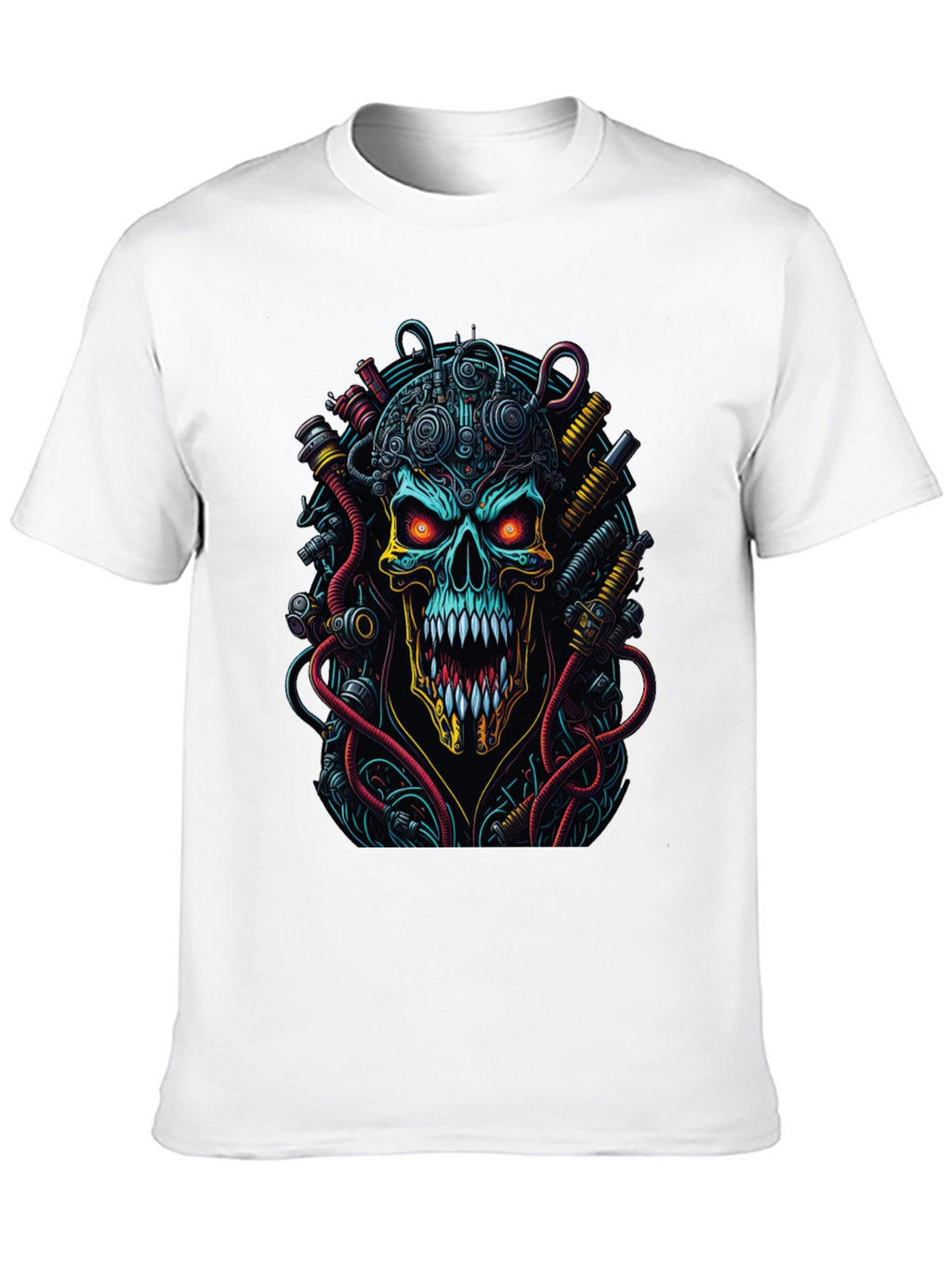 Cyberpunk Skull Graphic T-Shirt