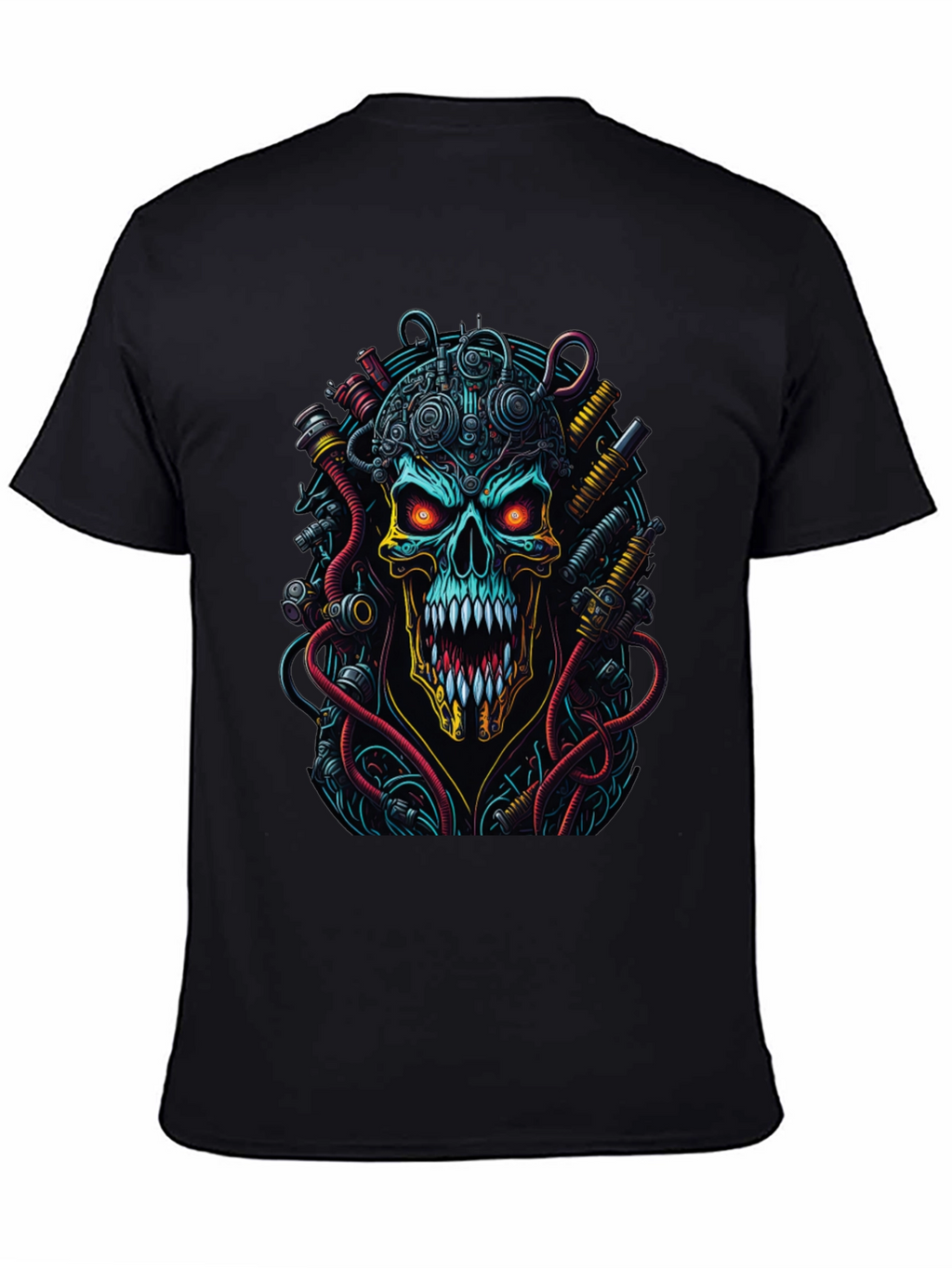Cyberpunk Skull Graphic T-Shirt