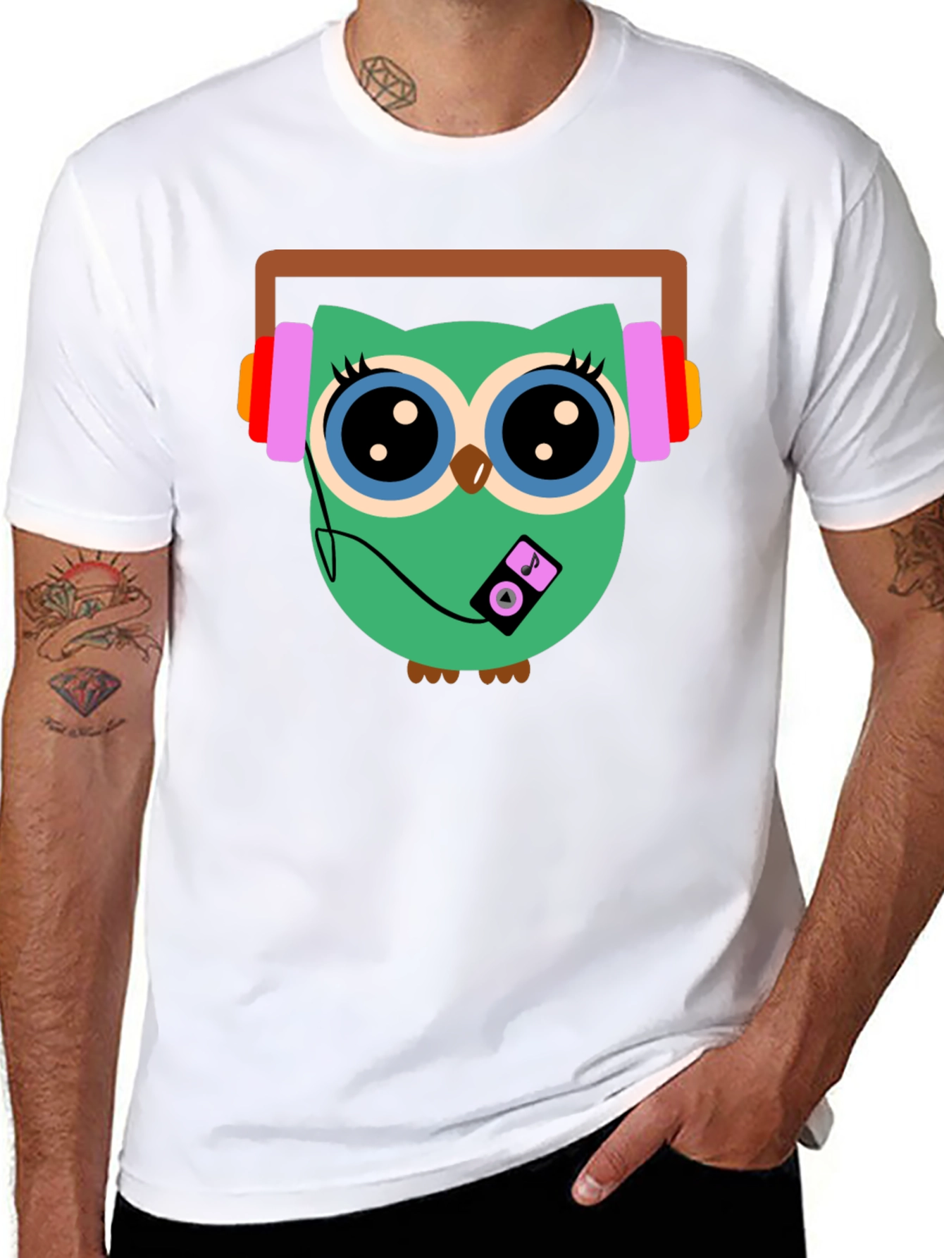 Owl Graphic T-Shirt - Music Lover Tee